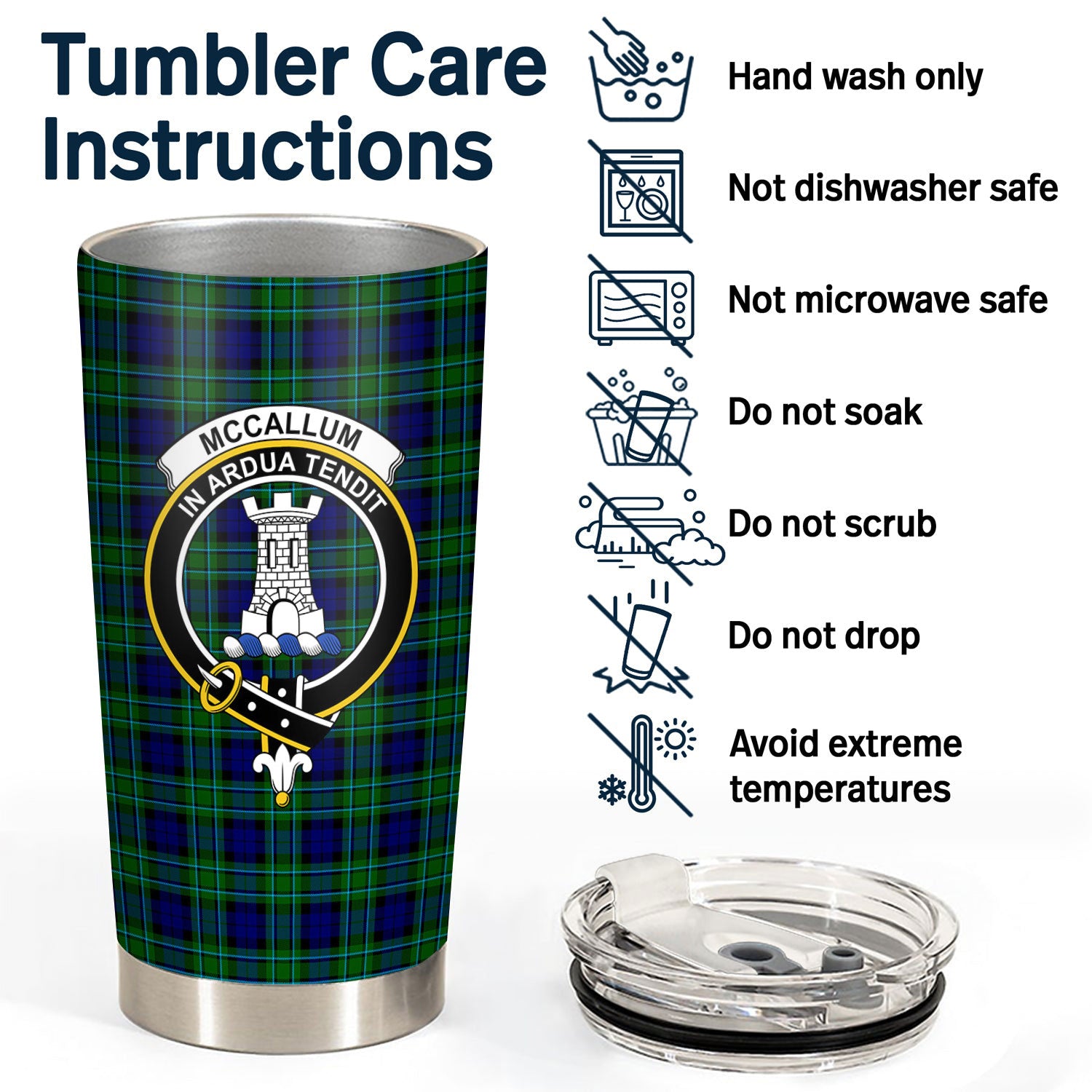 McCallum Modern Tartan Crest Tumbler