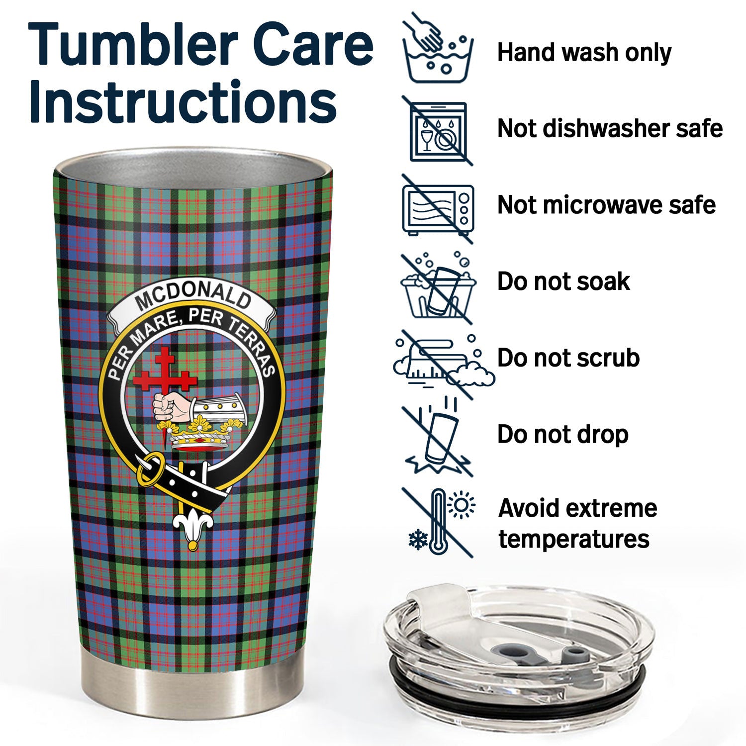 McDonald Ancient Tartan Crest Tumbler