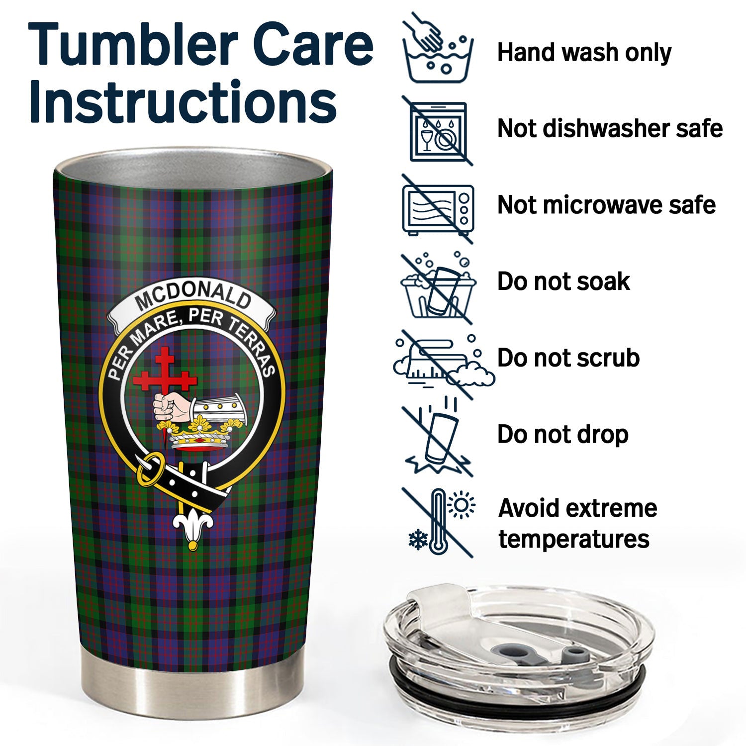 McDonald Tartan Crest Tumbler