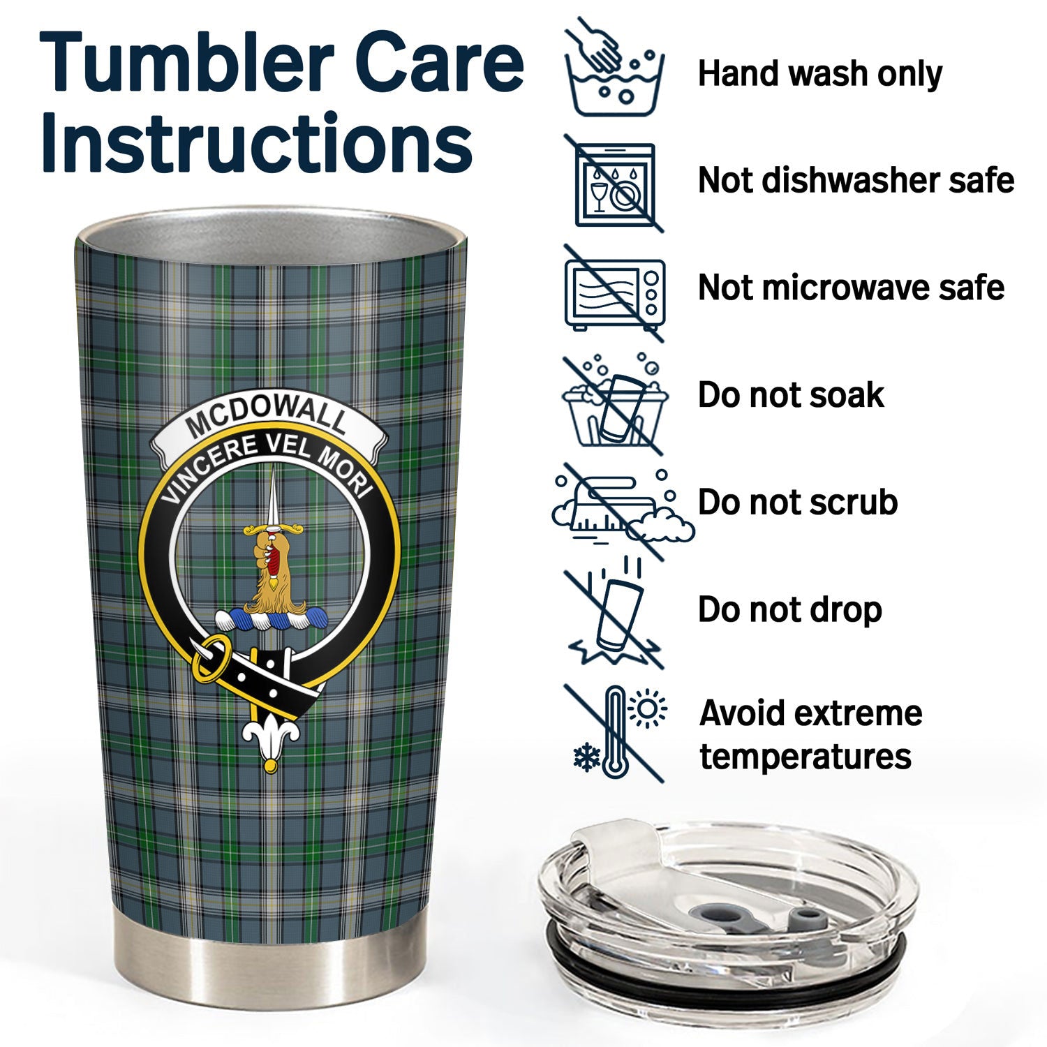 McDowall Tartan Crest Tumbler