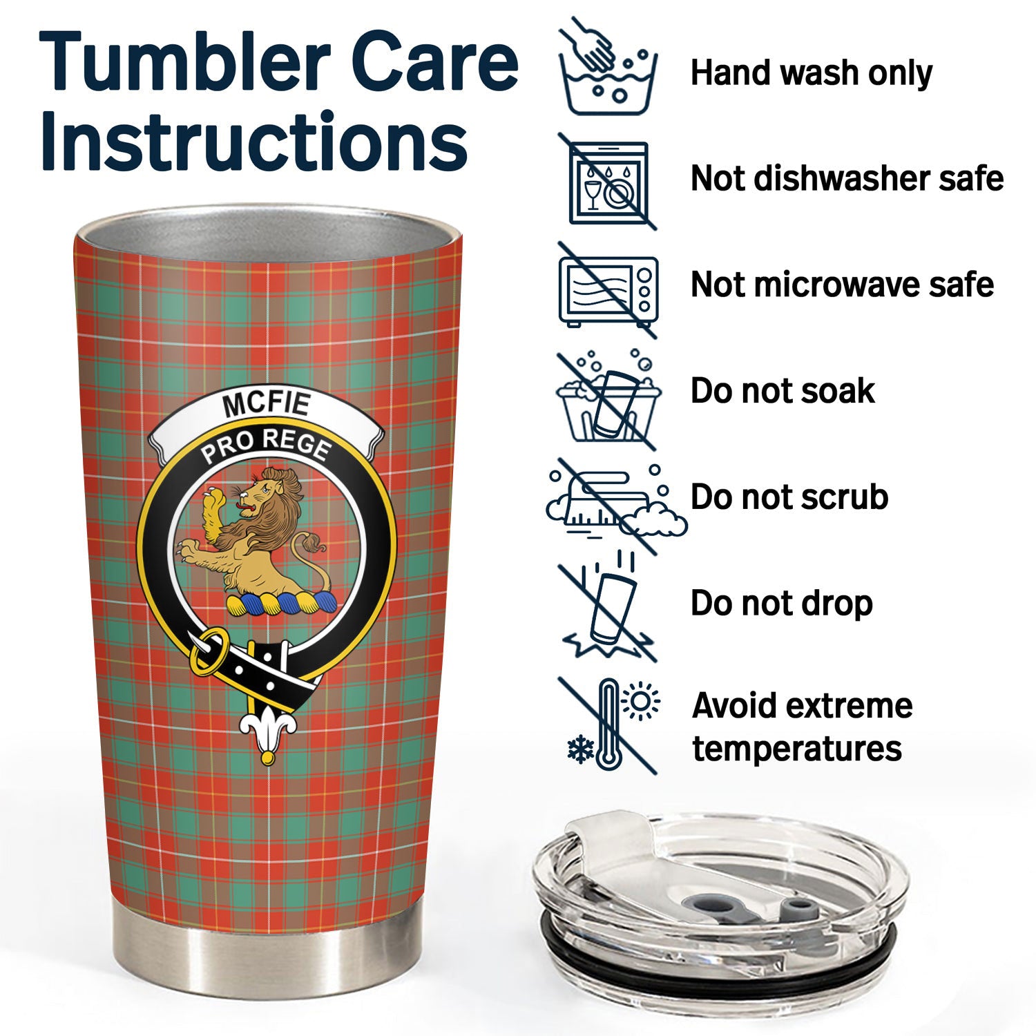 McFie Ancient Tartan Crest Tumbler