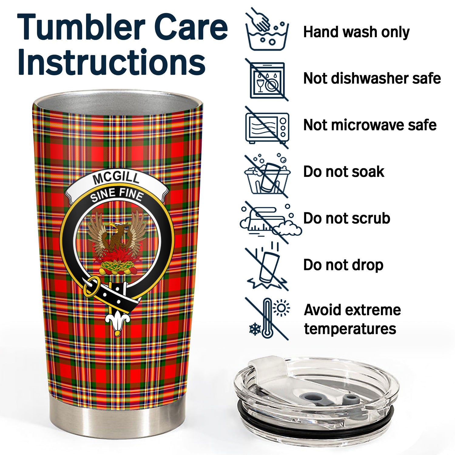 McGill Tartan Crest Tumbler