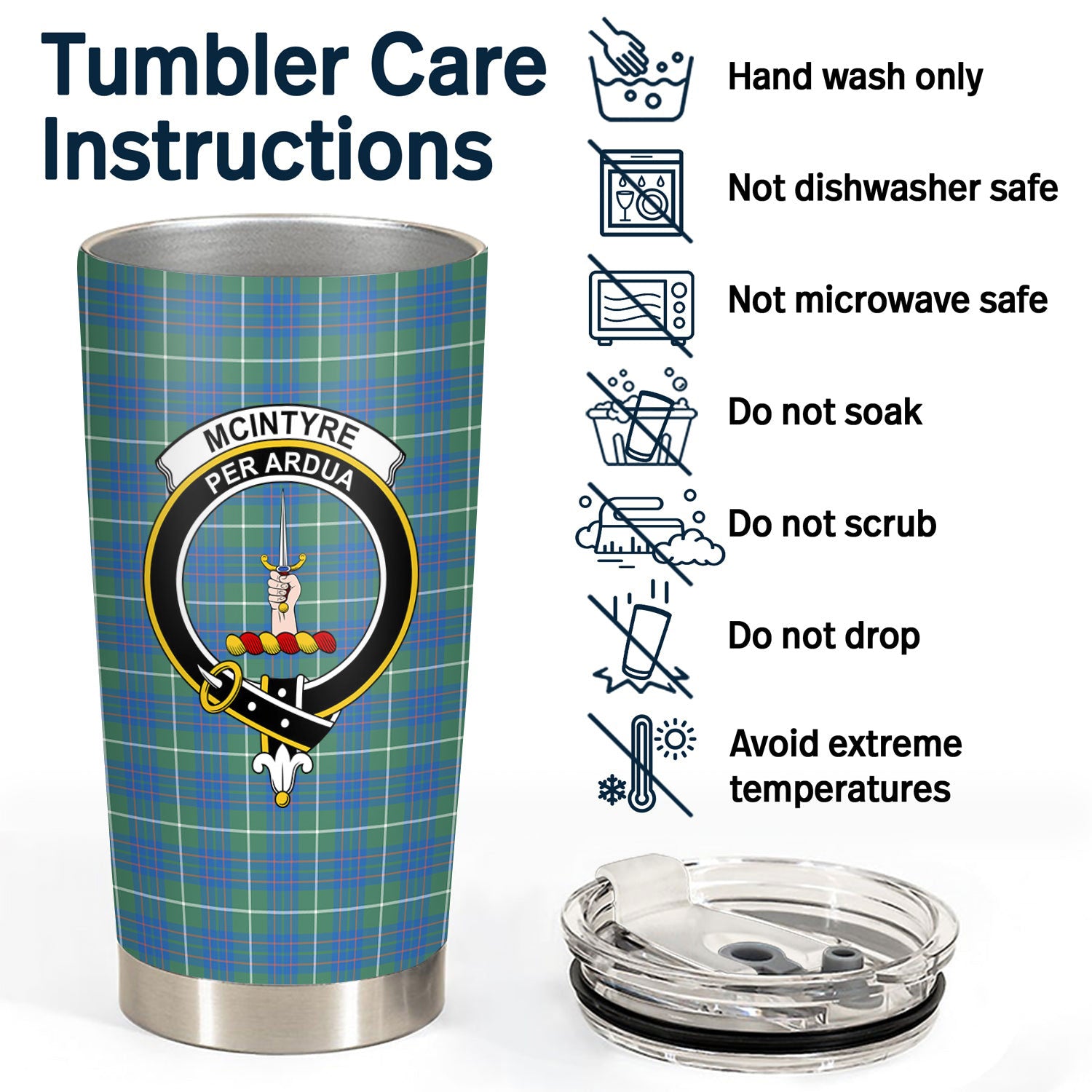 McIntyre Hunting Ancient Tartan Crest Tumbler