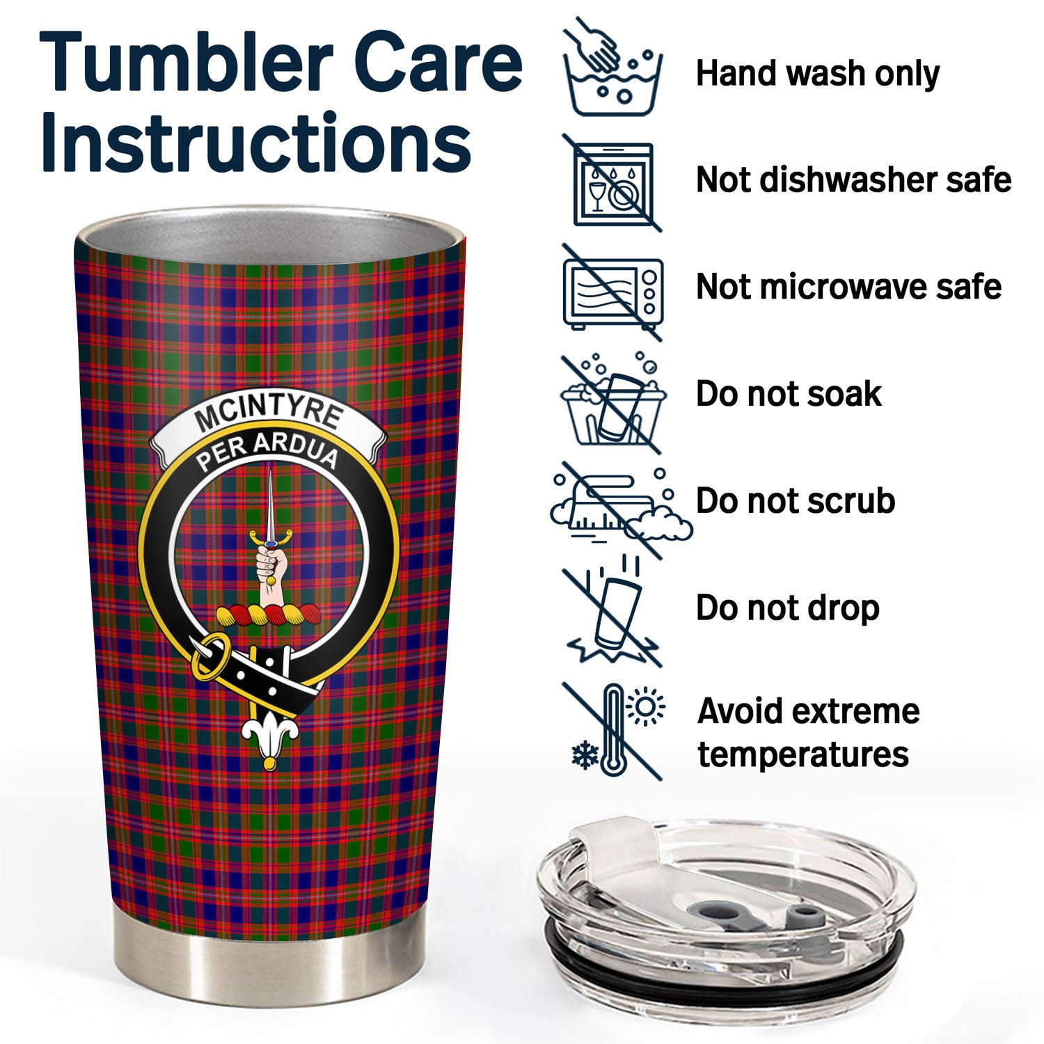 McIntyre Modern Tartan Crest Tumbler