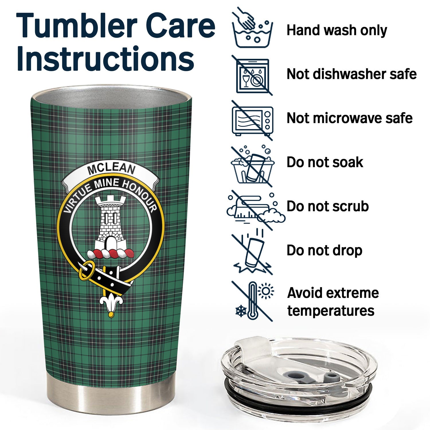 McLean Hunting Ancient Tartan Crest Tumbler