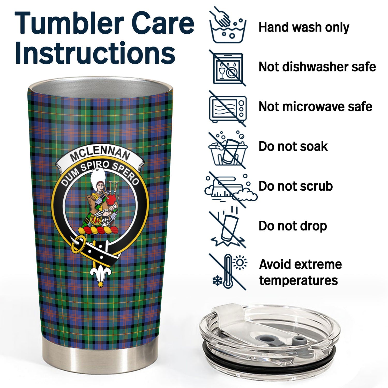 McLellan Ancient Tartan Crest Tumbler