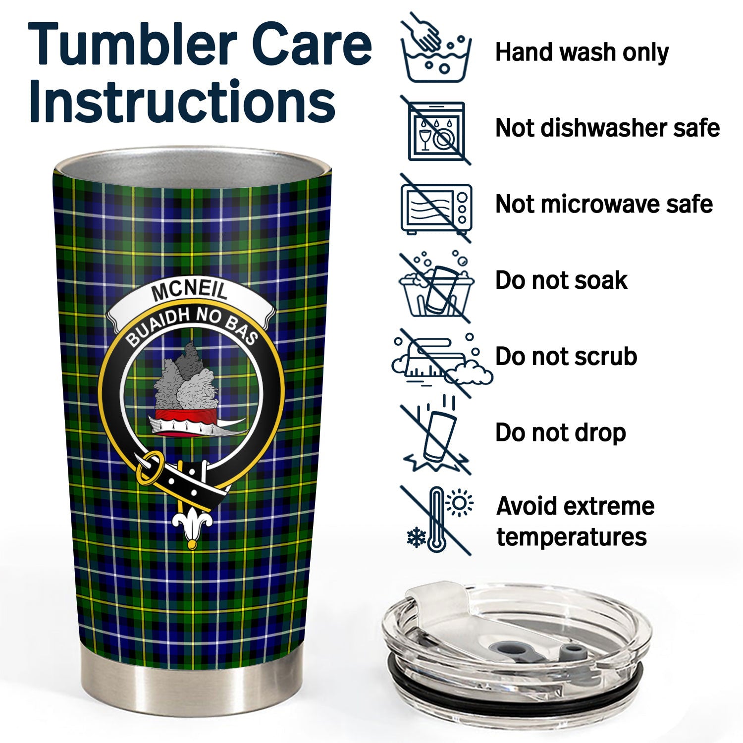 McNeil of Barra Modern Tartan Crest Tumbler