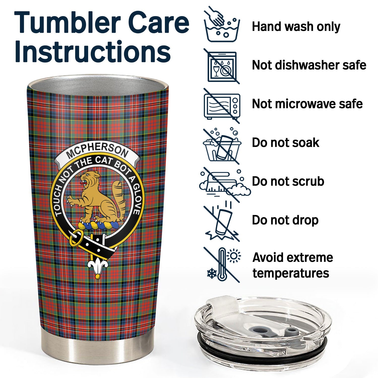 McPherson Ancient Tartan Crest Tumbler