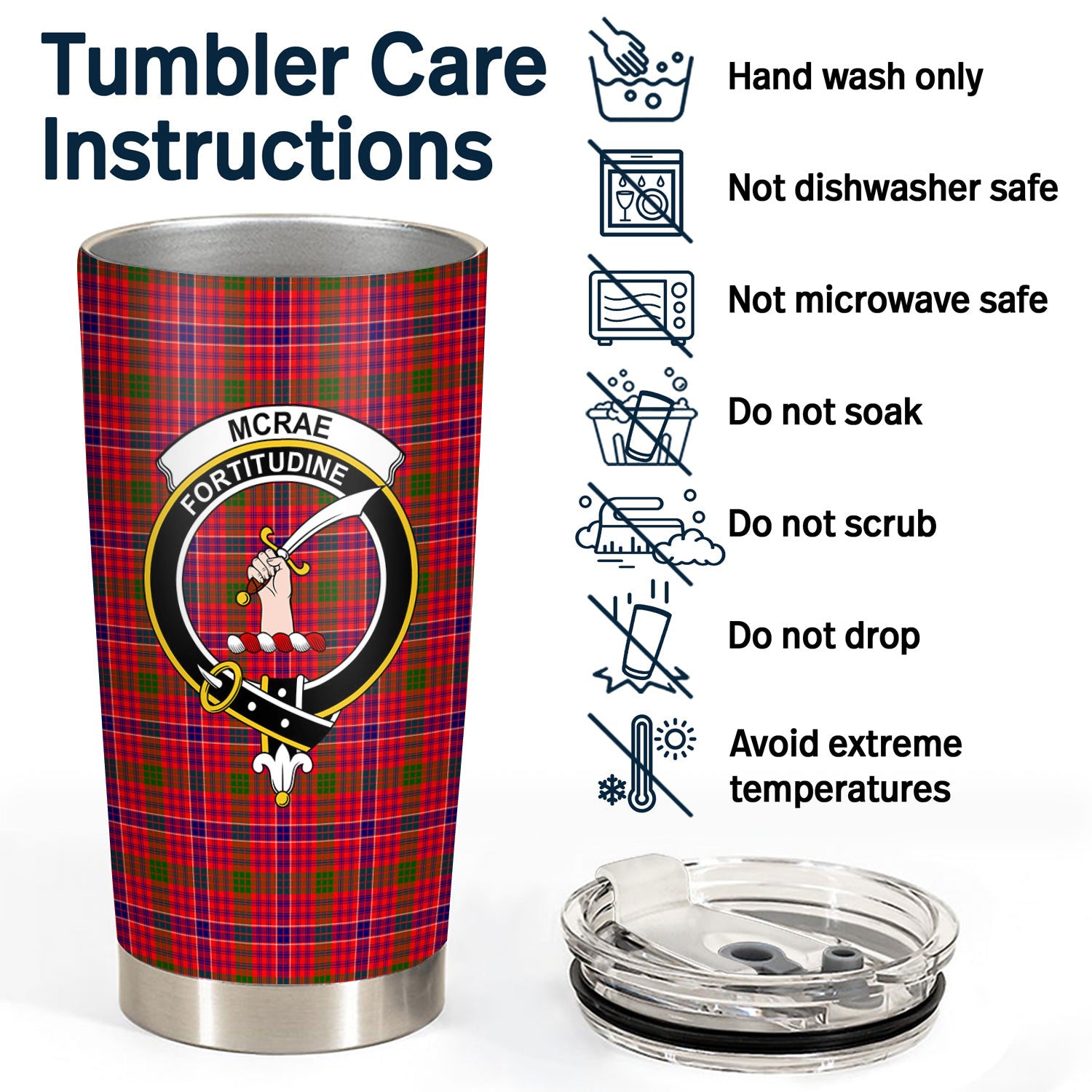 McRae Modern Tartan Crest Tumbler