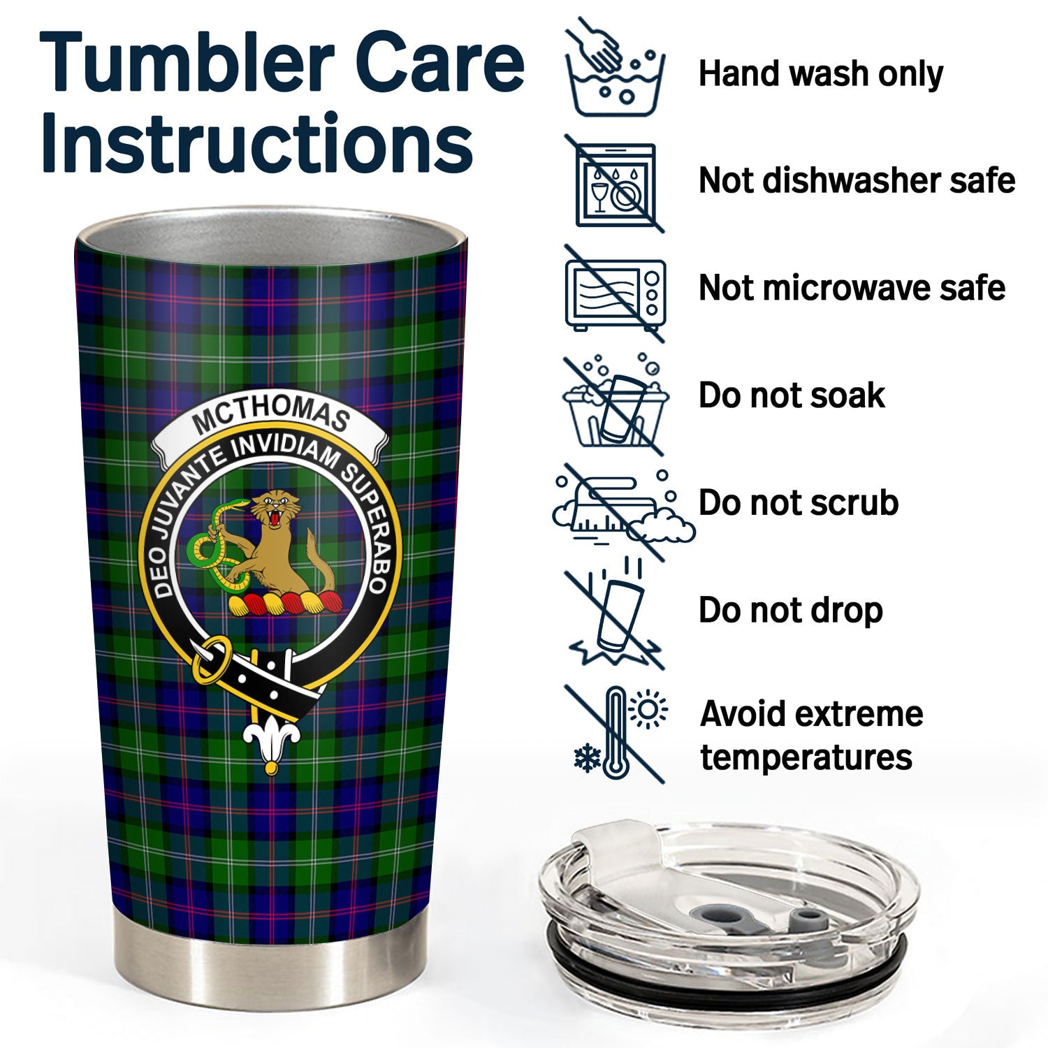 McThomas Modern Tartan Crest Tumbler