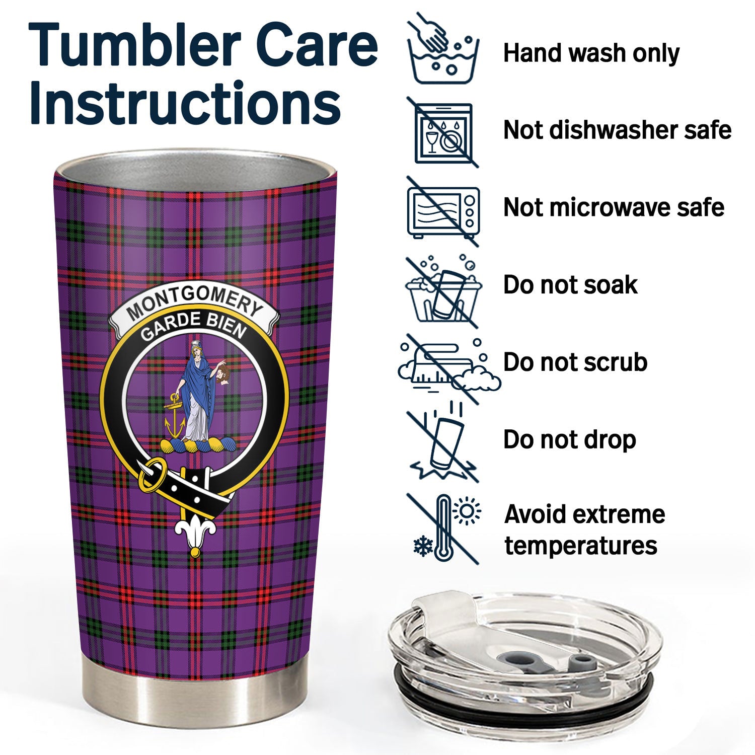 Montgomery Modern Tartan Crest Tumbler