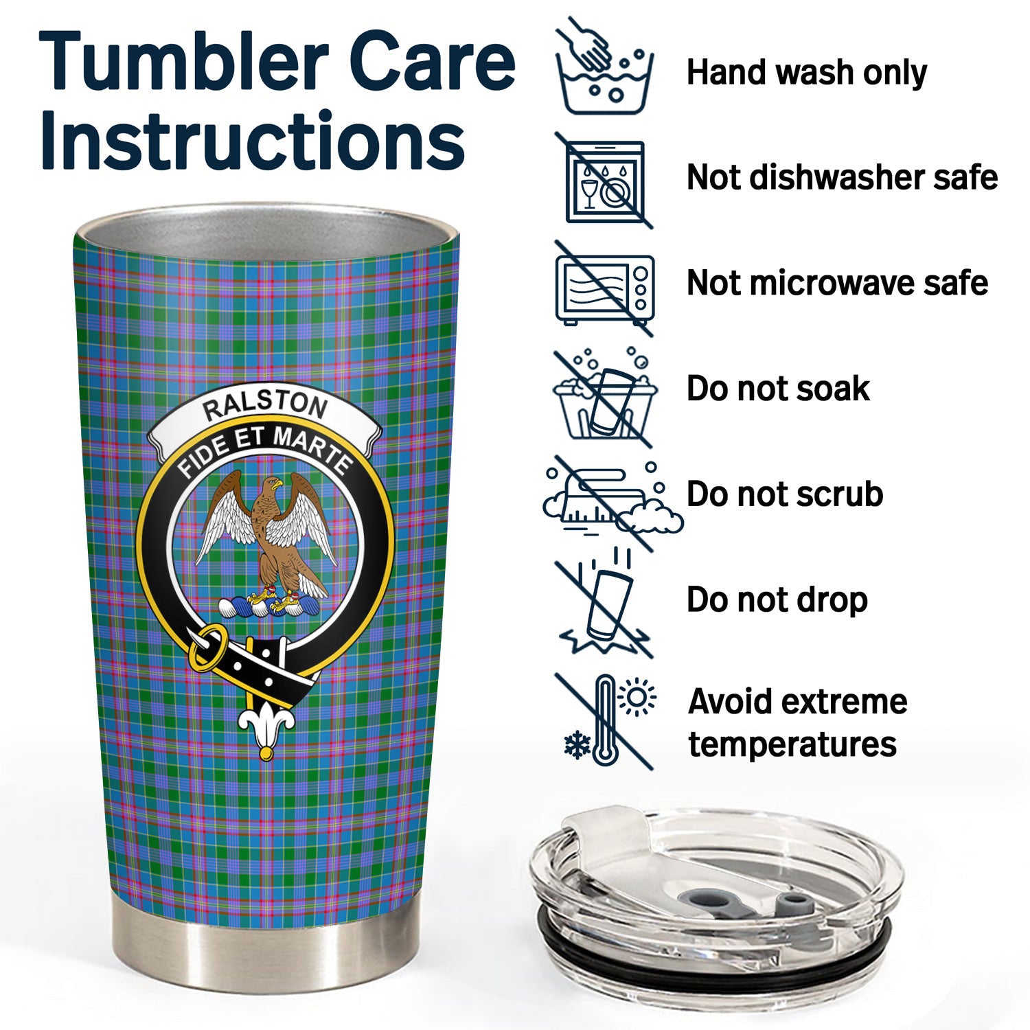 Ralston Tartan Crest Tumbler