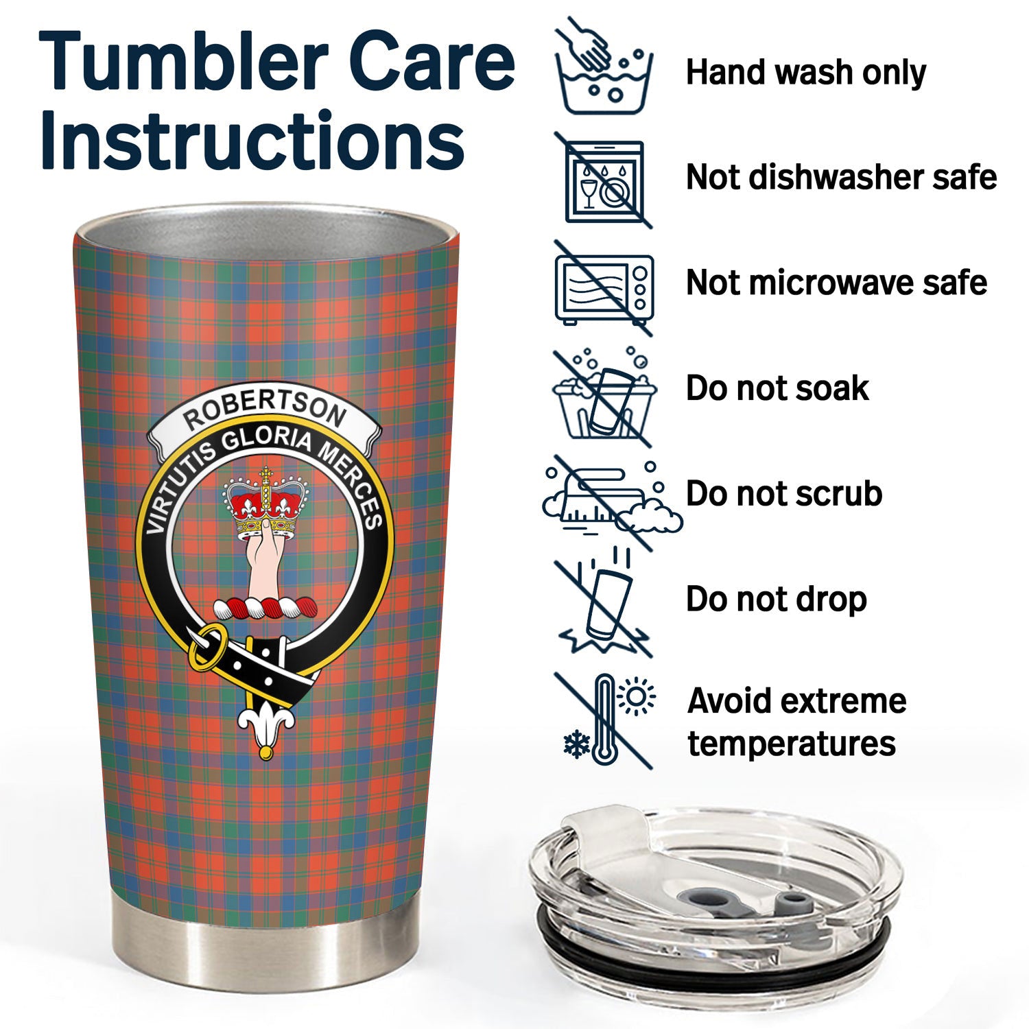 Robertson Ancient Tartan Crest Tumbler