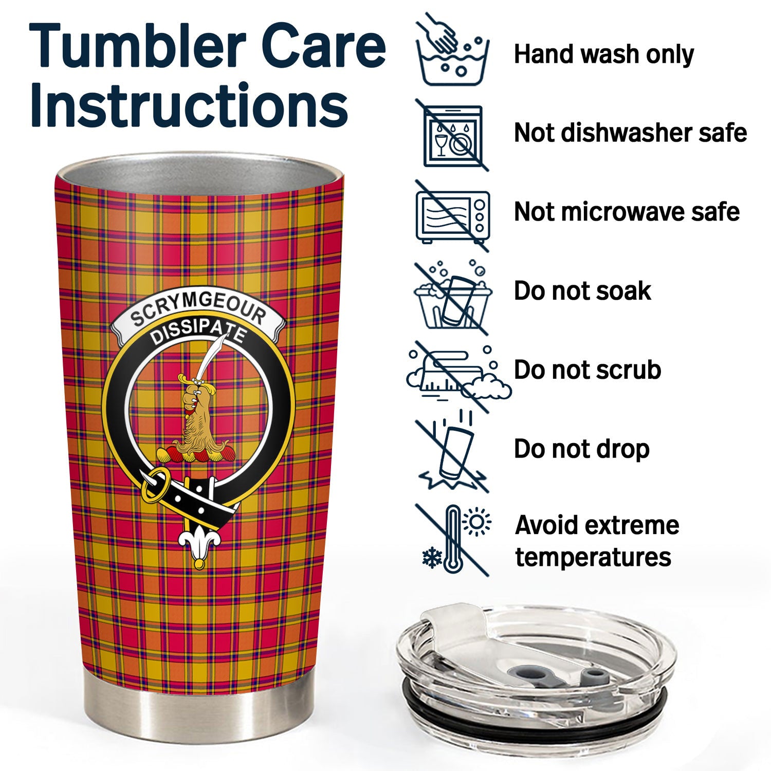 Scrymgeour Tartan Crest Tumbler