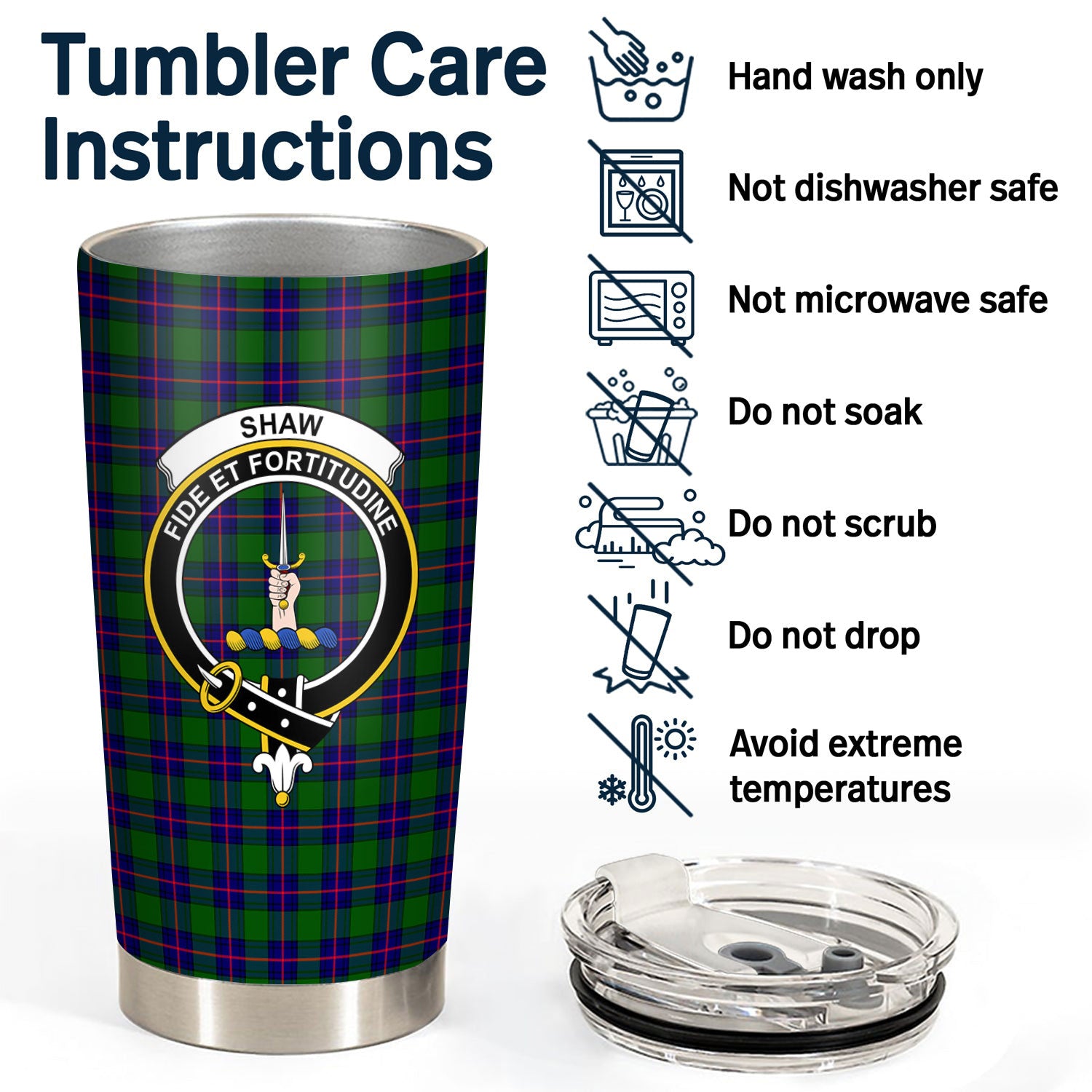 Shaw Modern Tartan Crest Tumbler