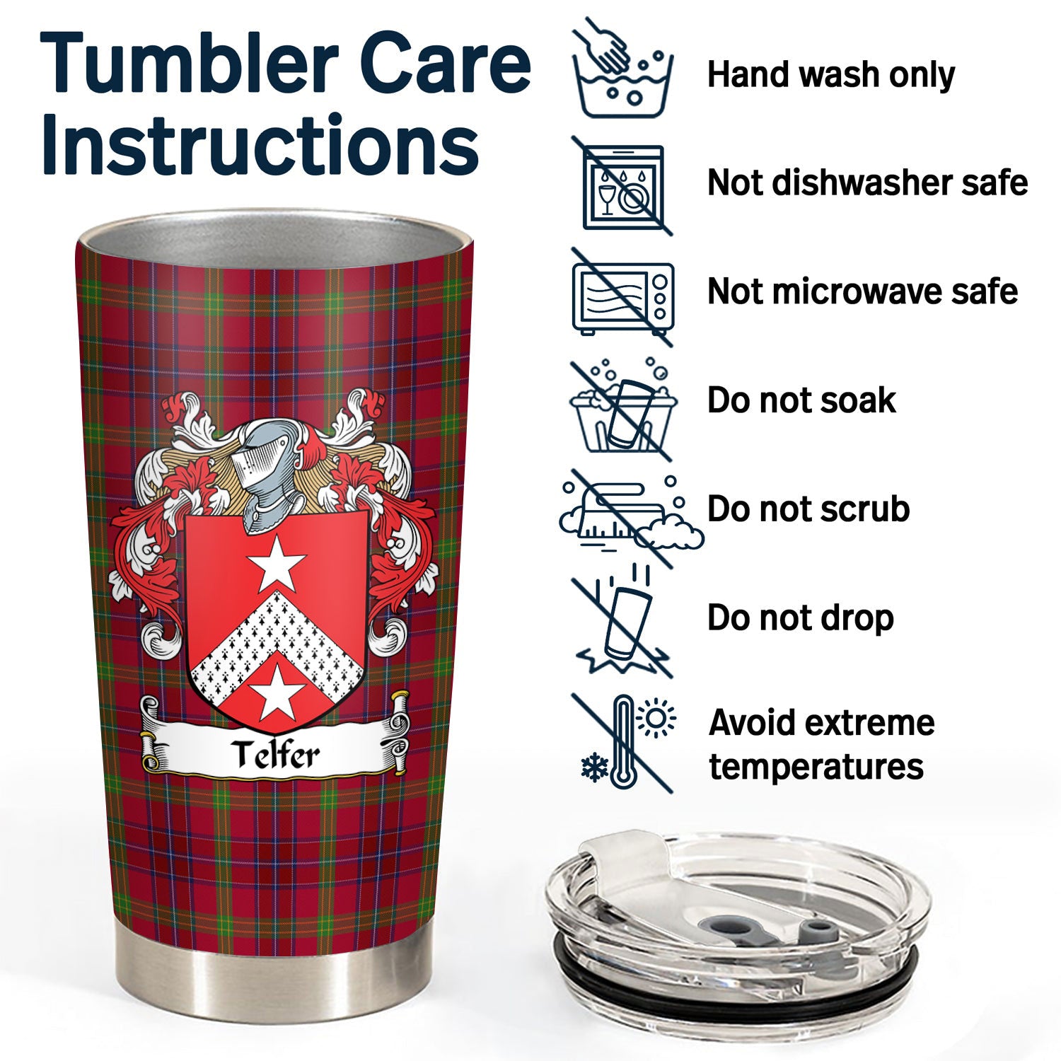 Telfer Tartan Crest Tumbler