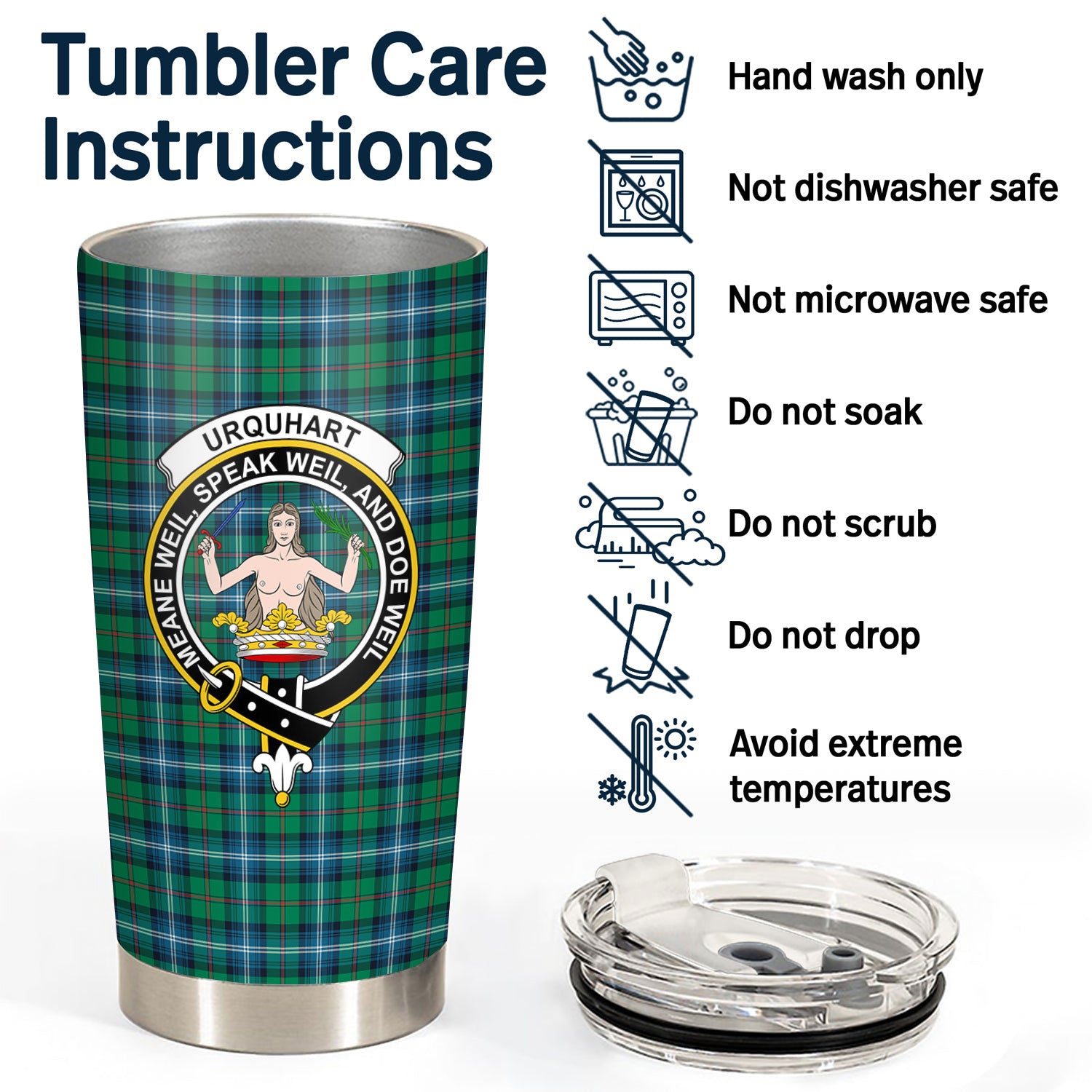 Urquhart Ancient Tartan Crest Tumbler