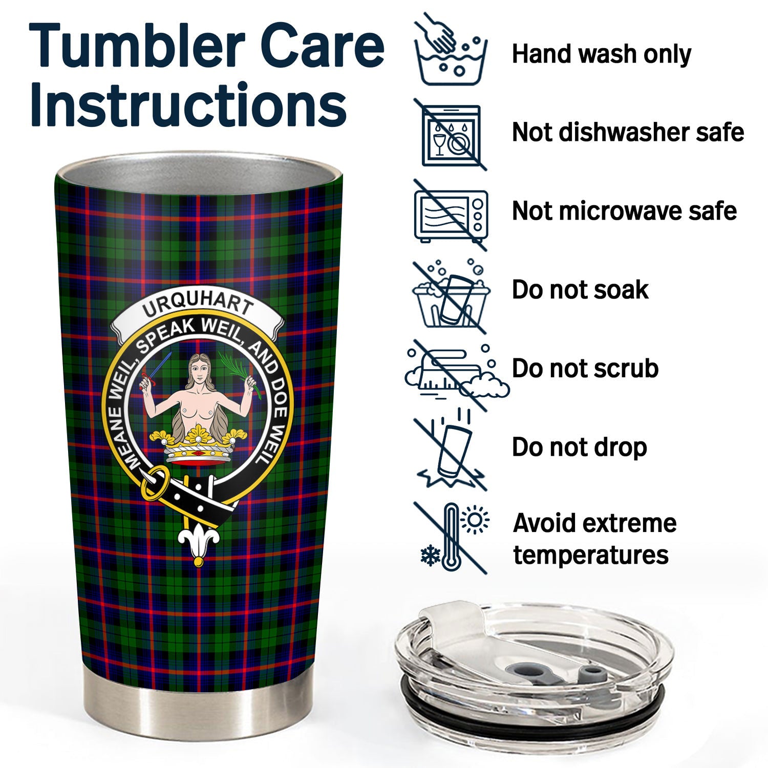 Urquhart Modern Tartan Crest Tumbler