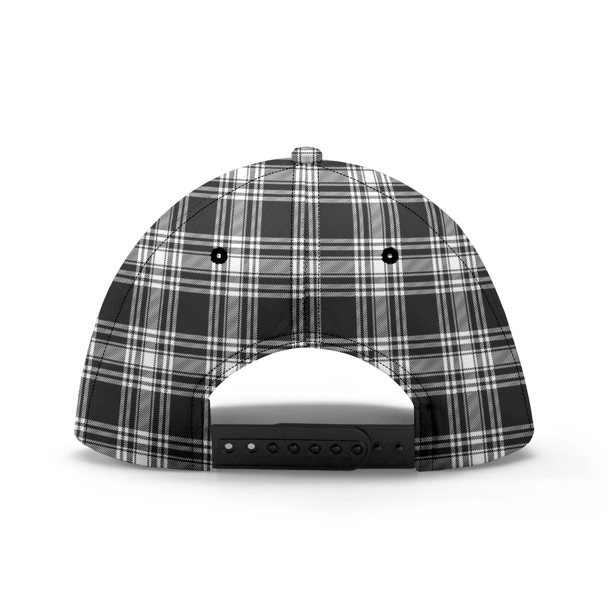 Menzies Black - White Modern Tartan Crest Classic Cap