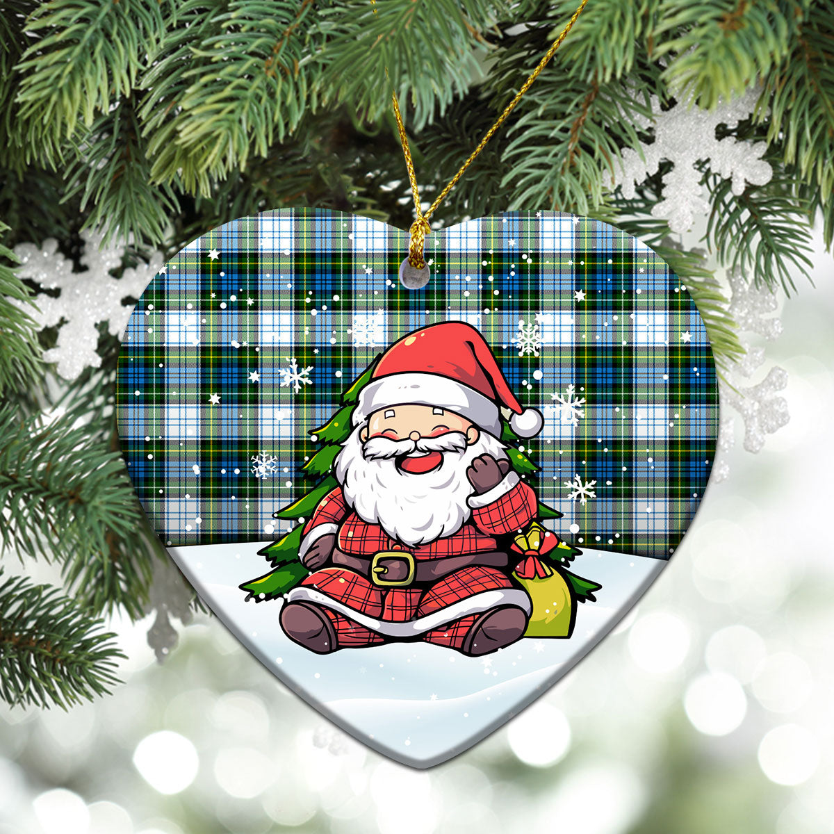 Campbell Dress Tartan Christmas Ceramic Ornament - Scottish Santa Style