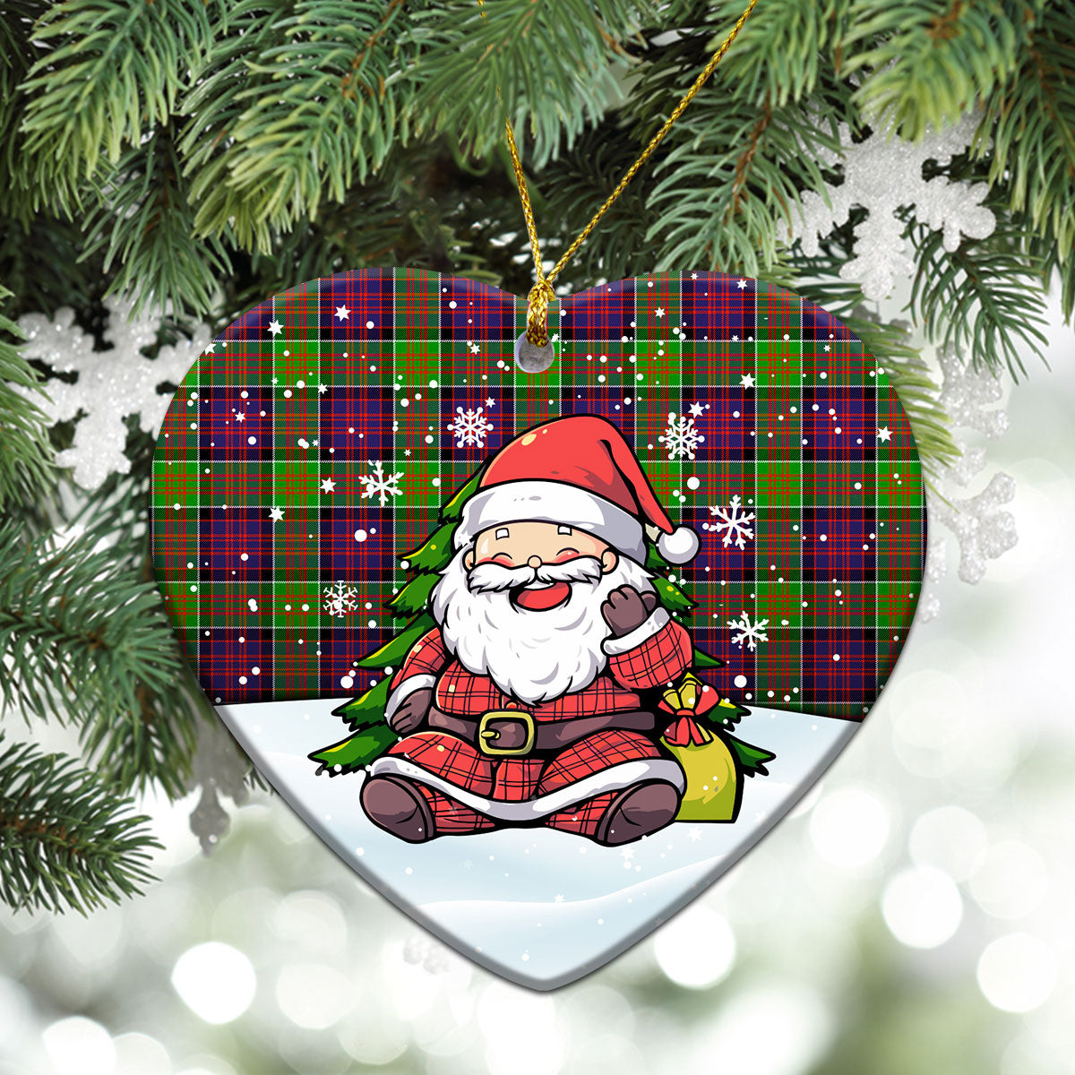 MacDonald (Clan Ranald) Tartan Christmas Ceramic Ornament - Scottish Santa Style