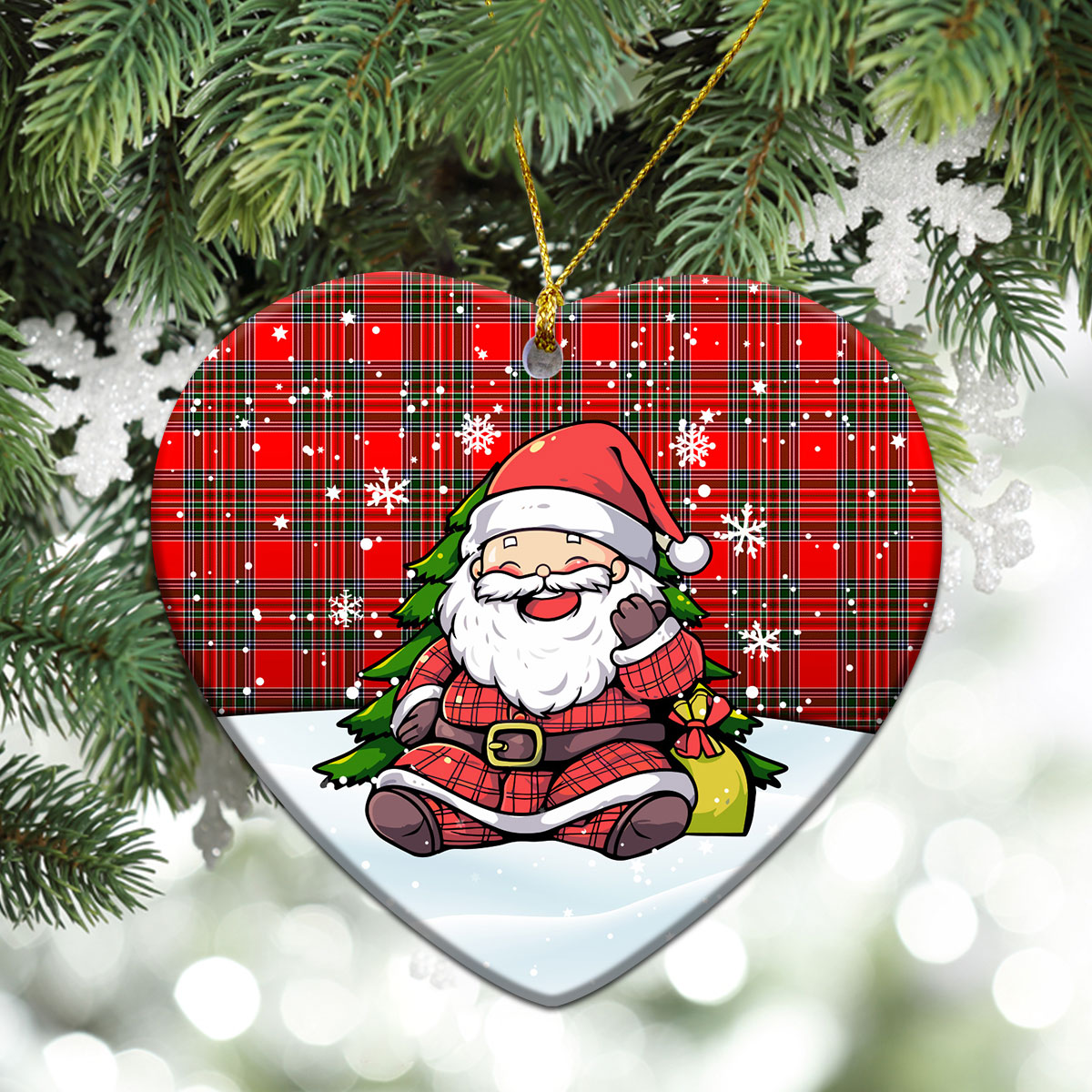 McBain Tartan Christmas Ceramic Ornament - Scottish Santa Style