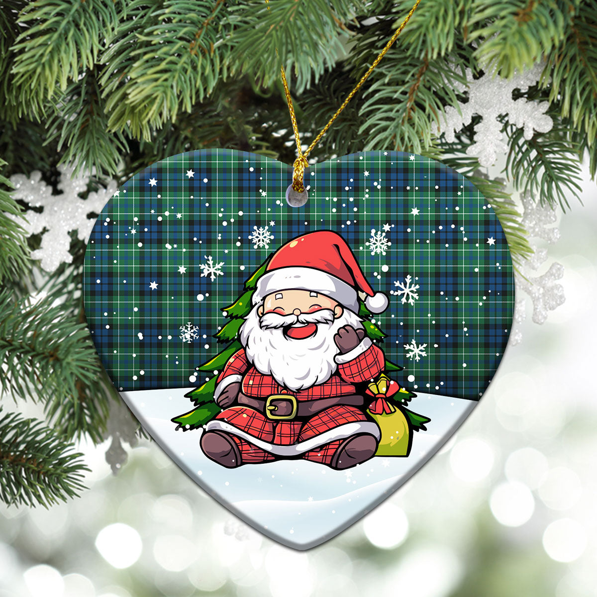 McNeil of Colonsay Ancient Tartan Christmas Ceramic Ornament - Scottish Santa Style