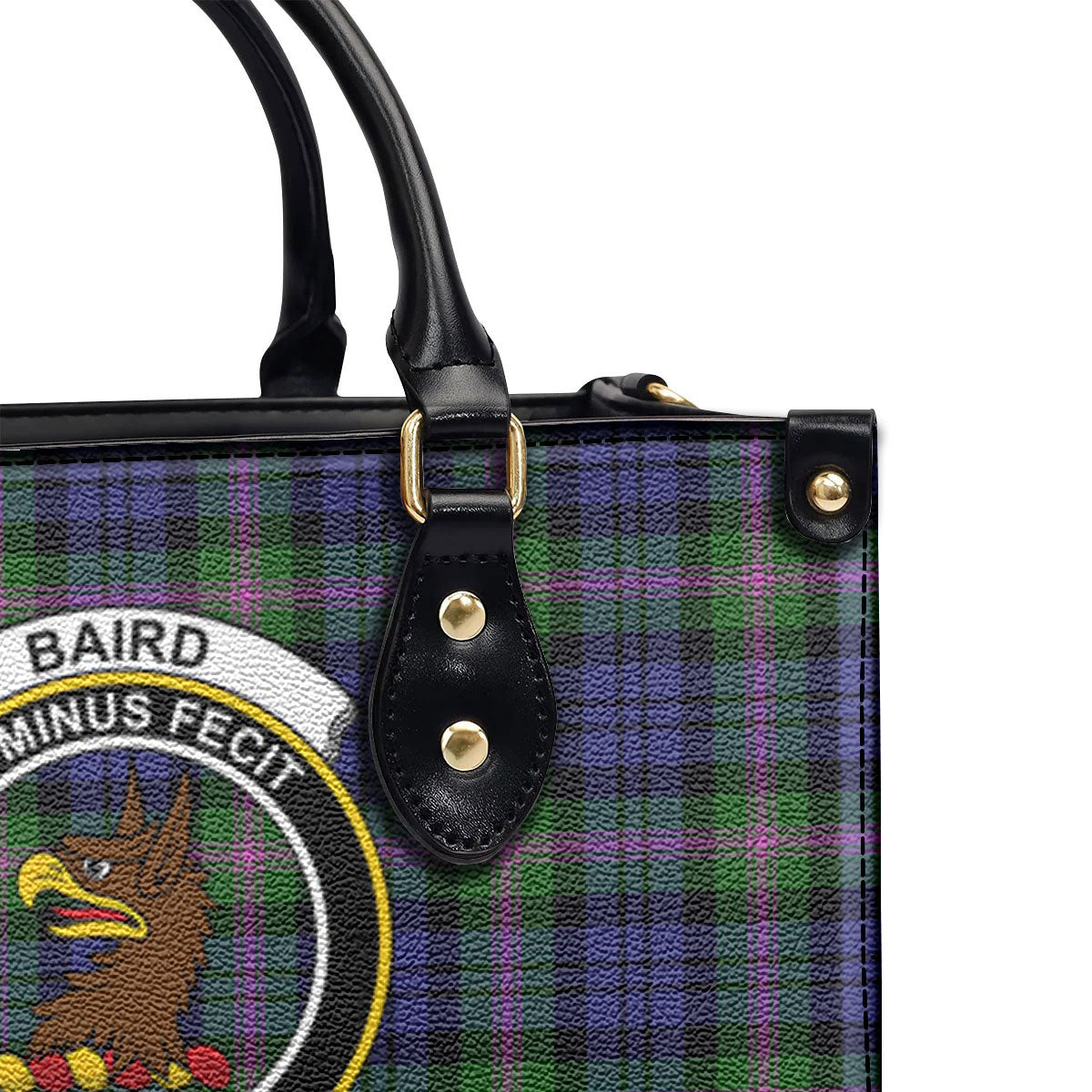 Baird Modern Tartan Crest Leather Handbag