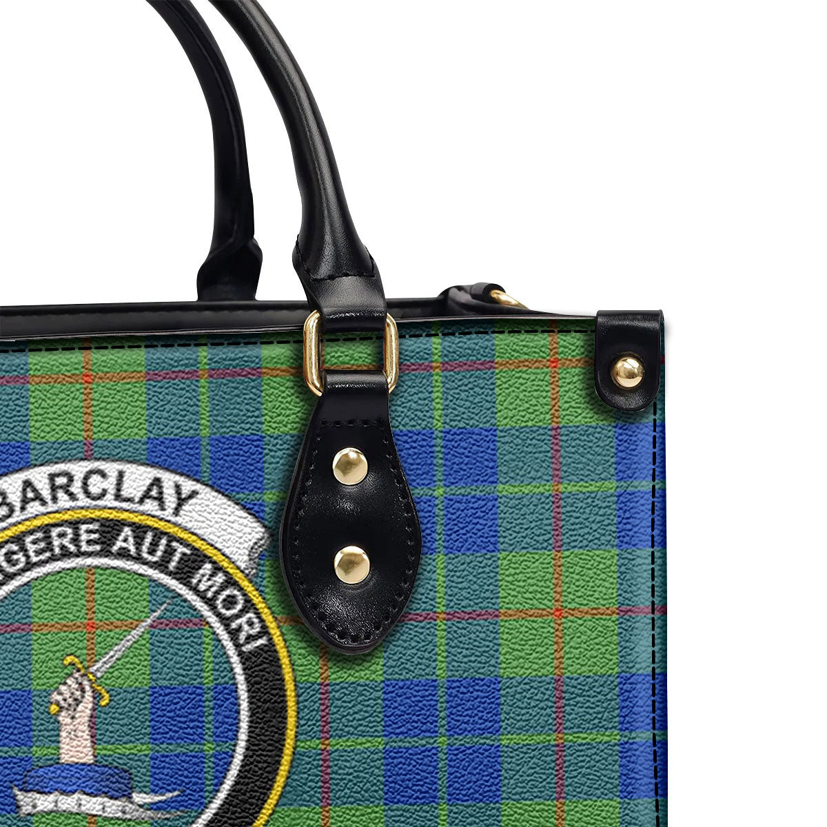 Barclay Hunting Ancient Tartan Crest Leather Handbag