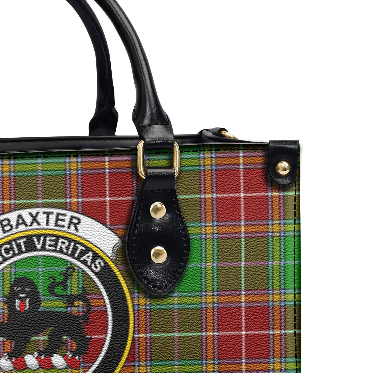 Baxter Modern Tartan Crest Leather Handbag