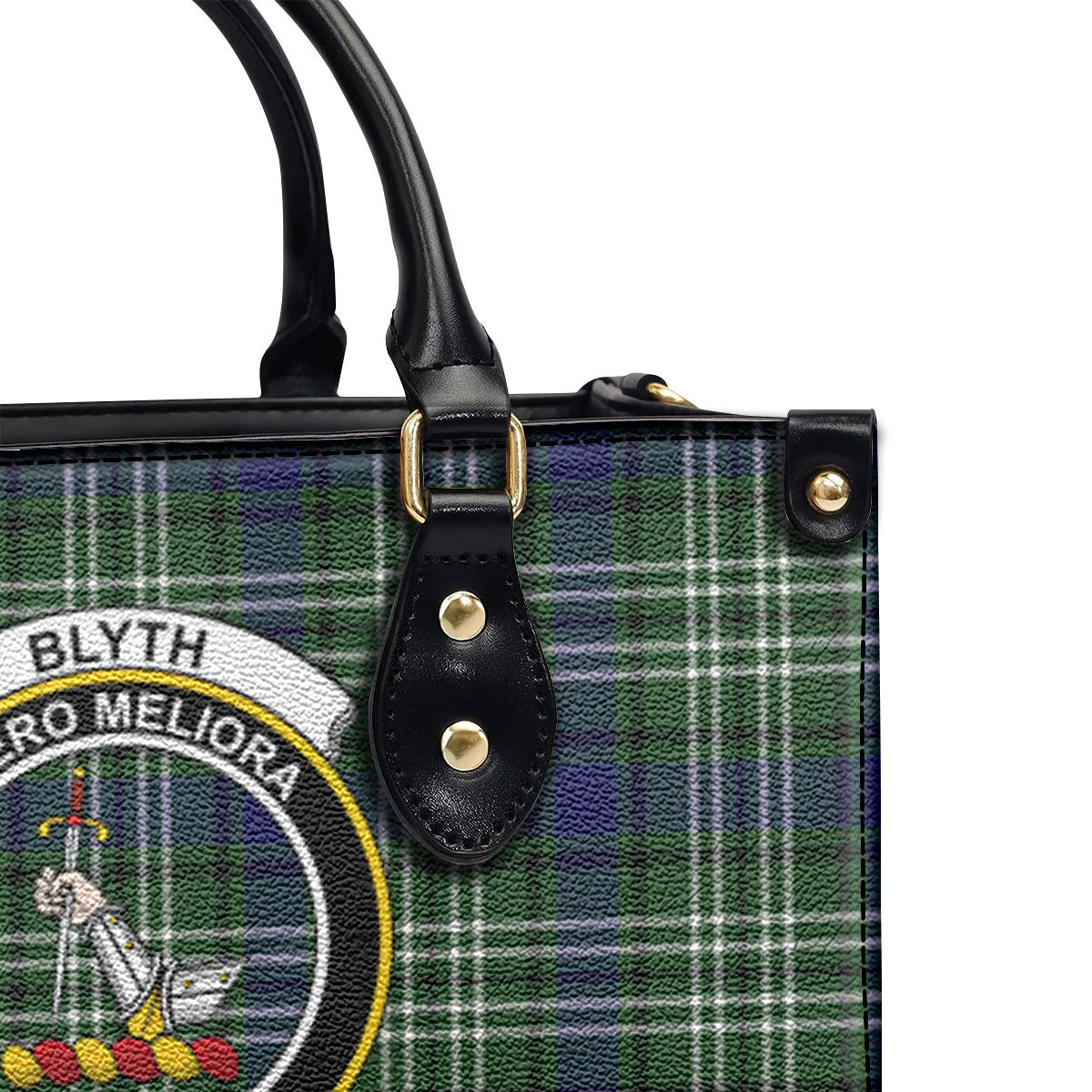 Blyth Tartan Crest Leather Handbag