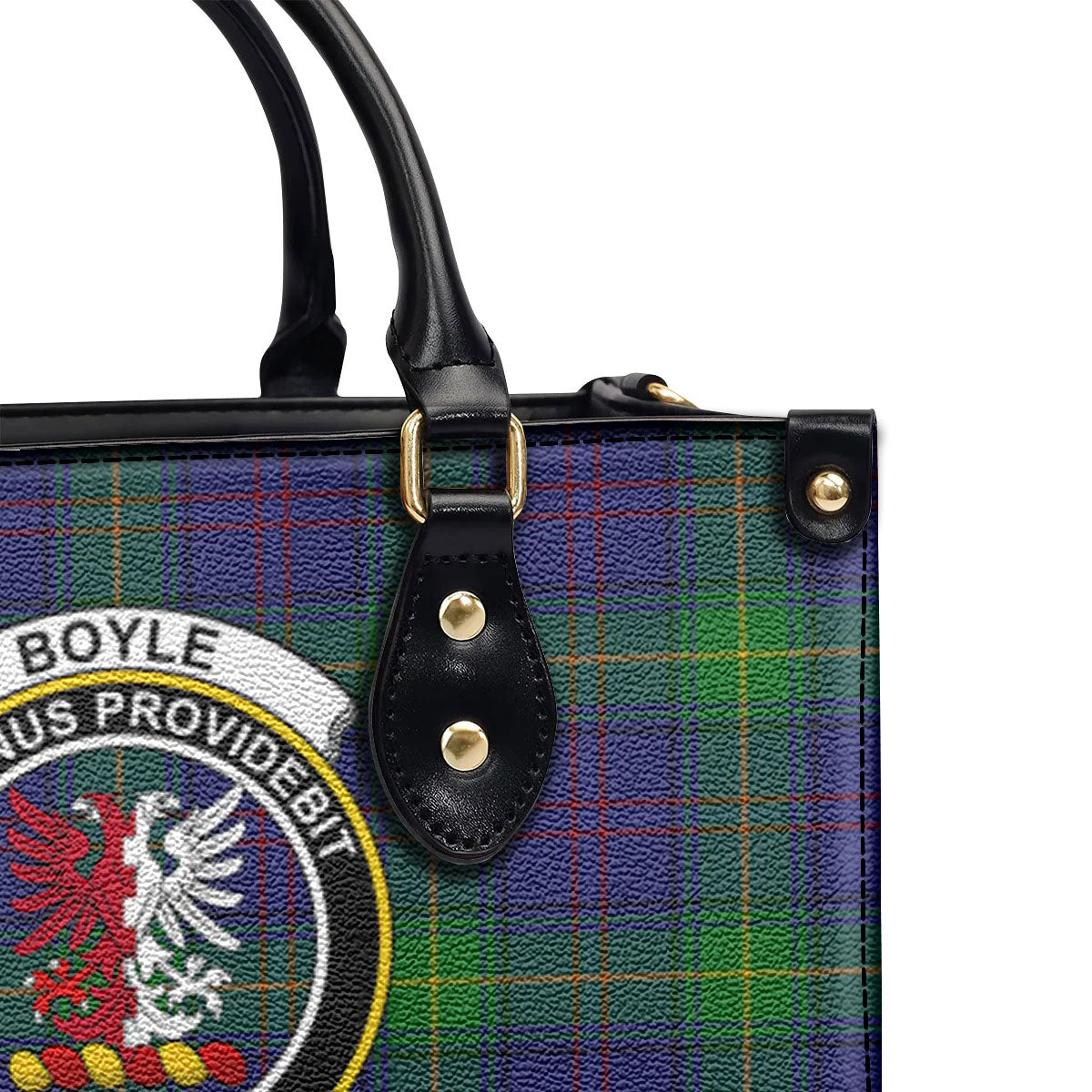 Boyle Tartan Crest Leather Handbag