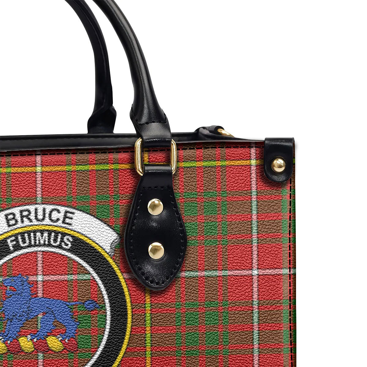 Bruce Modern Tartan Crest Leather Handbag