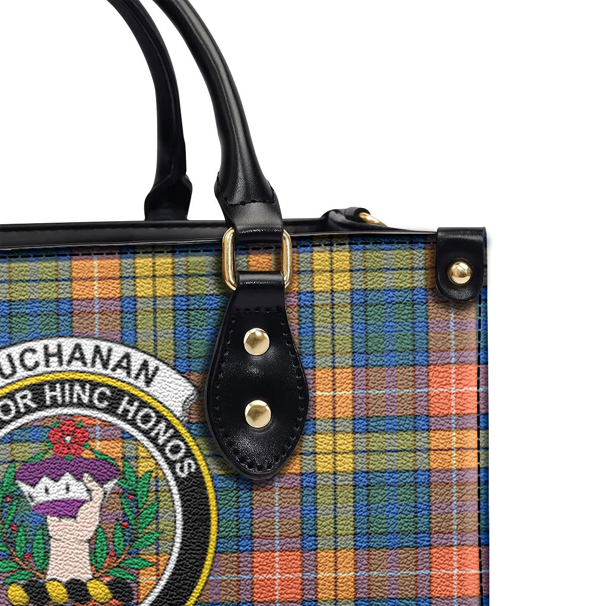 Buchanan Ancient Tartan Crest Leather Handbag