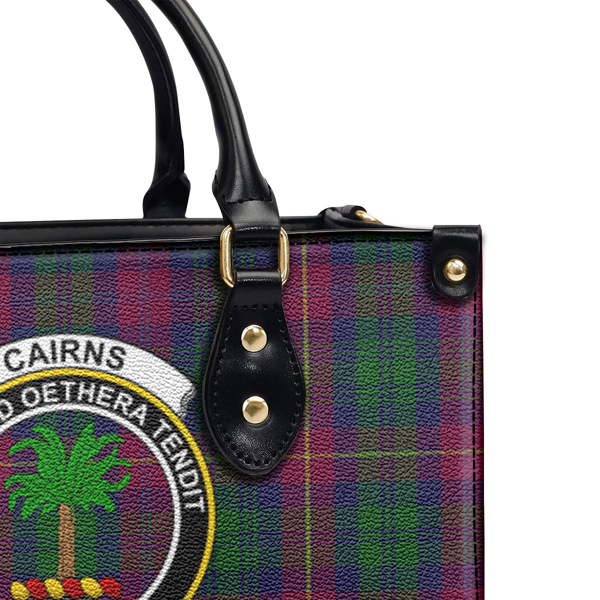 Cairns Tartan Crest Leather Handbag