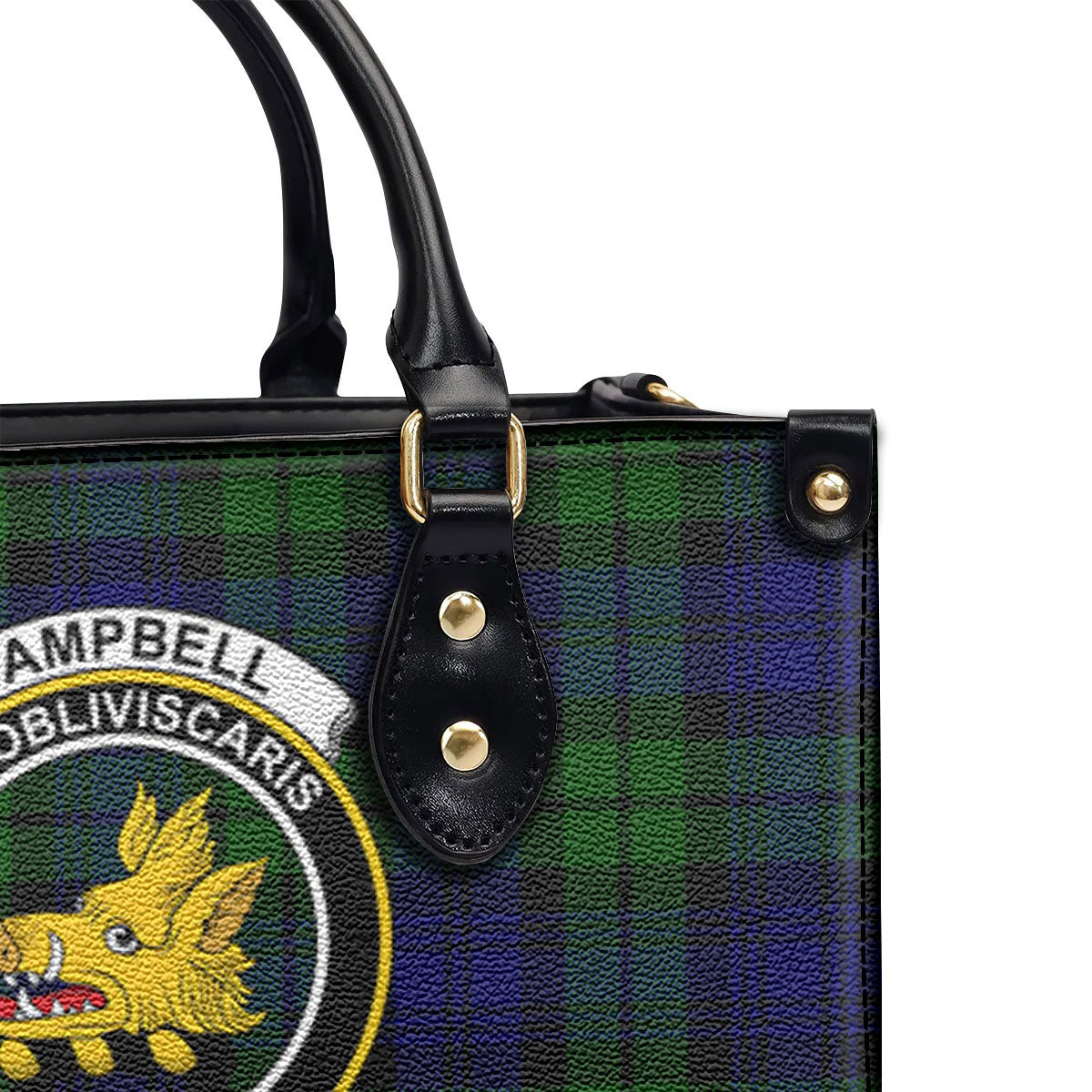 Campbell Modern Tartan Crest Leather Handbag