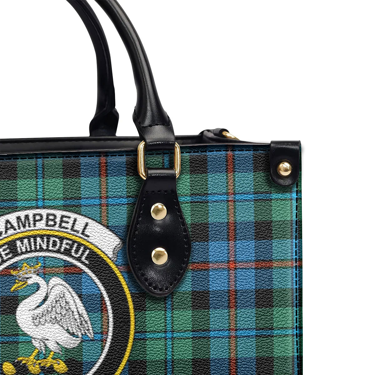 Campbell of Cawdor Ancient Tartan Crest Leather Handbag
