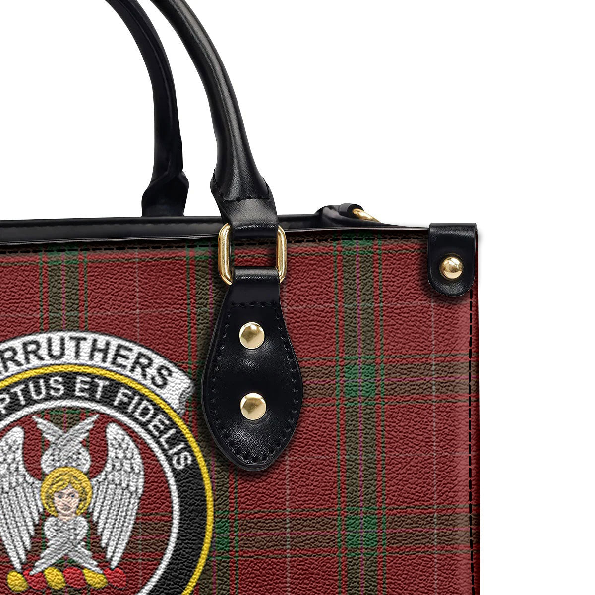 Carruthers Tartan Crest Leather Handbag