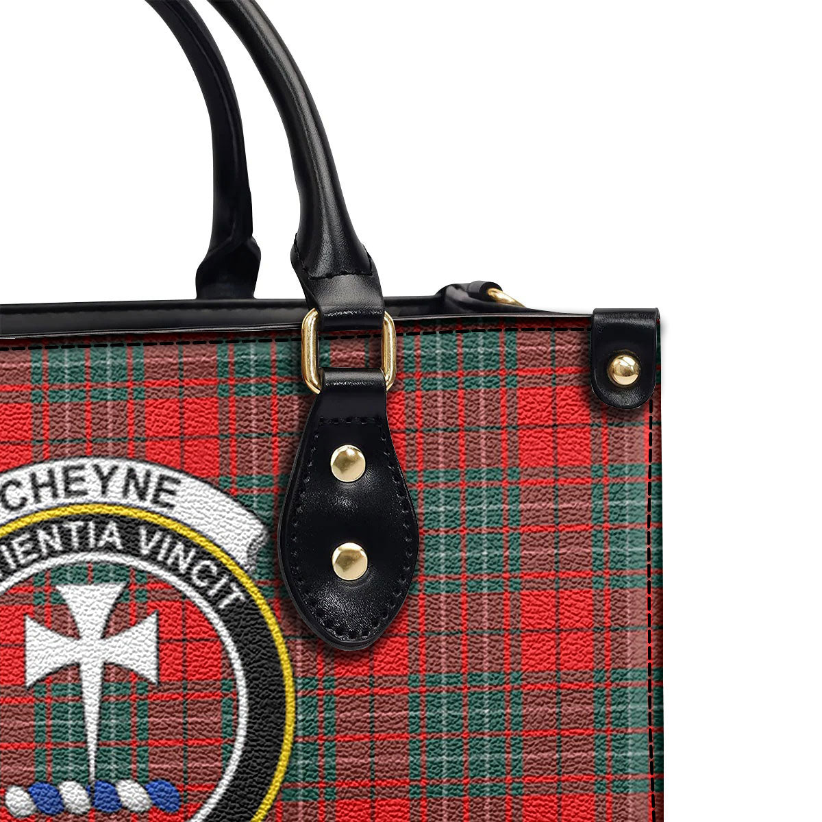 Cheyne Tartan Crest Leather Handbag