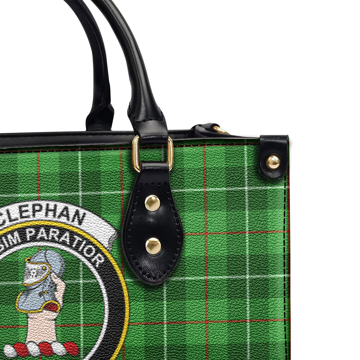 Clephan (or Clephane) Tartan Crest Leather Handbag