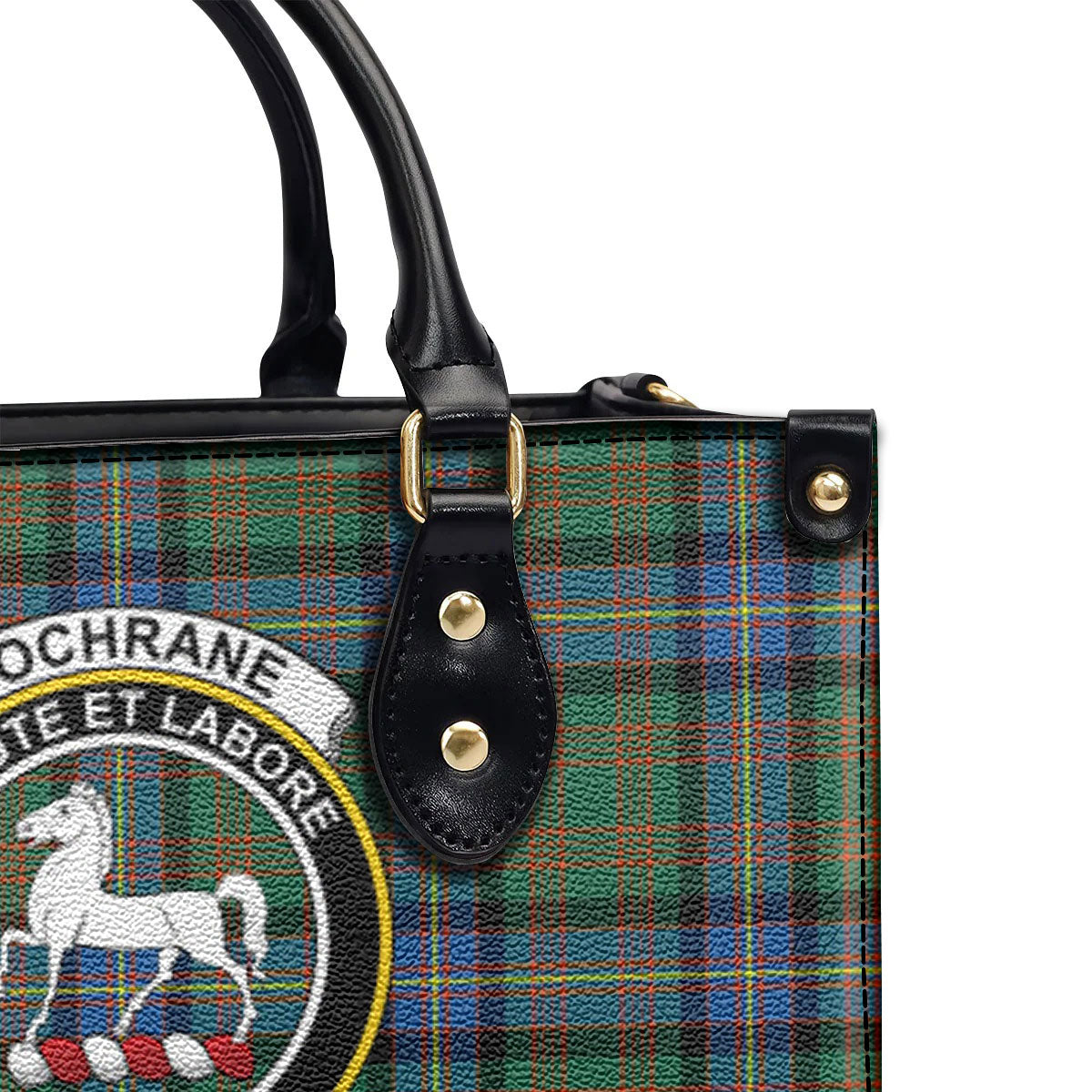 Cochrane Ancient Tartan Crest Leather Handbag