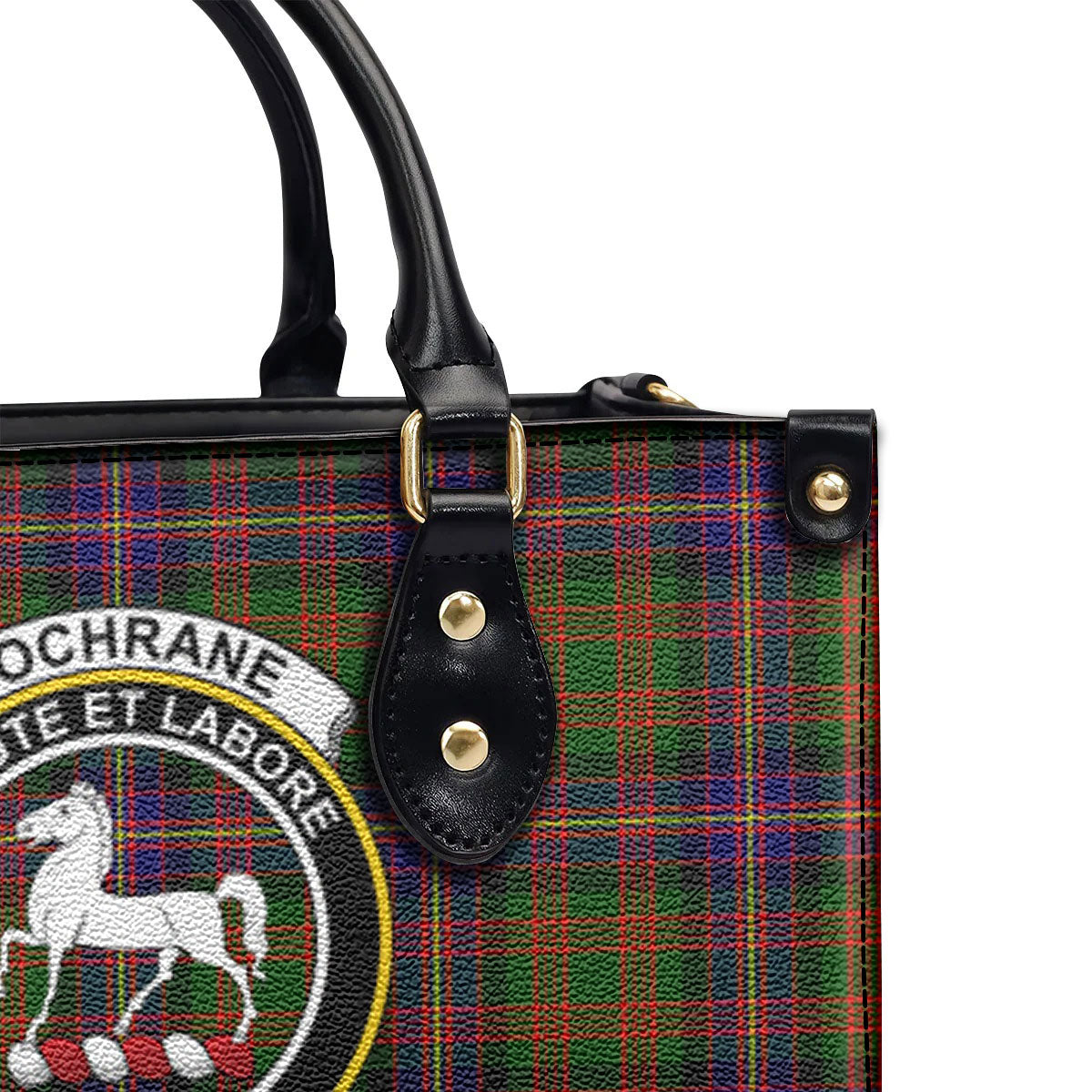 Cochrane Modern Tartan Crest Leather Handbag