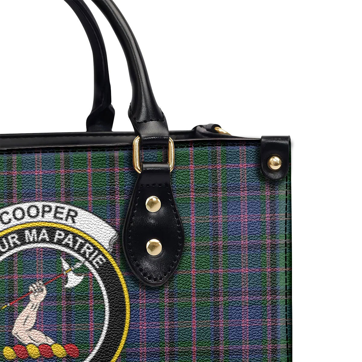 Cooper Tartan Crest Leather Handbag