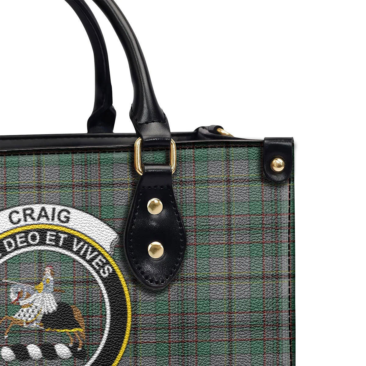 Craig Tartan Crest Leather Handbag