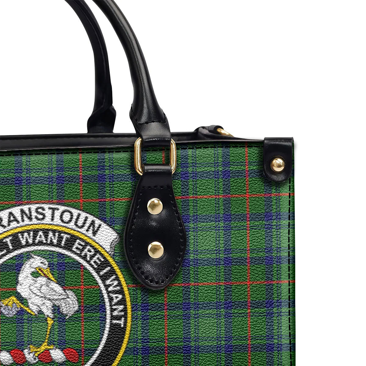 Cranstoun Tartan Crest Leather Handbag