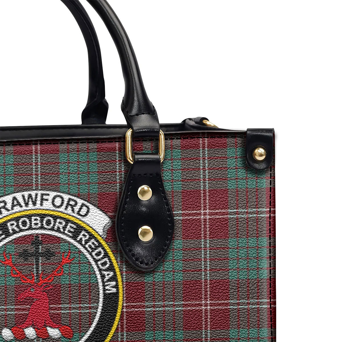 Crawford Modern Tartan Crest Leather Handbag