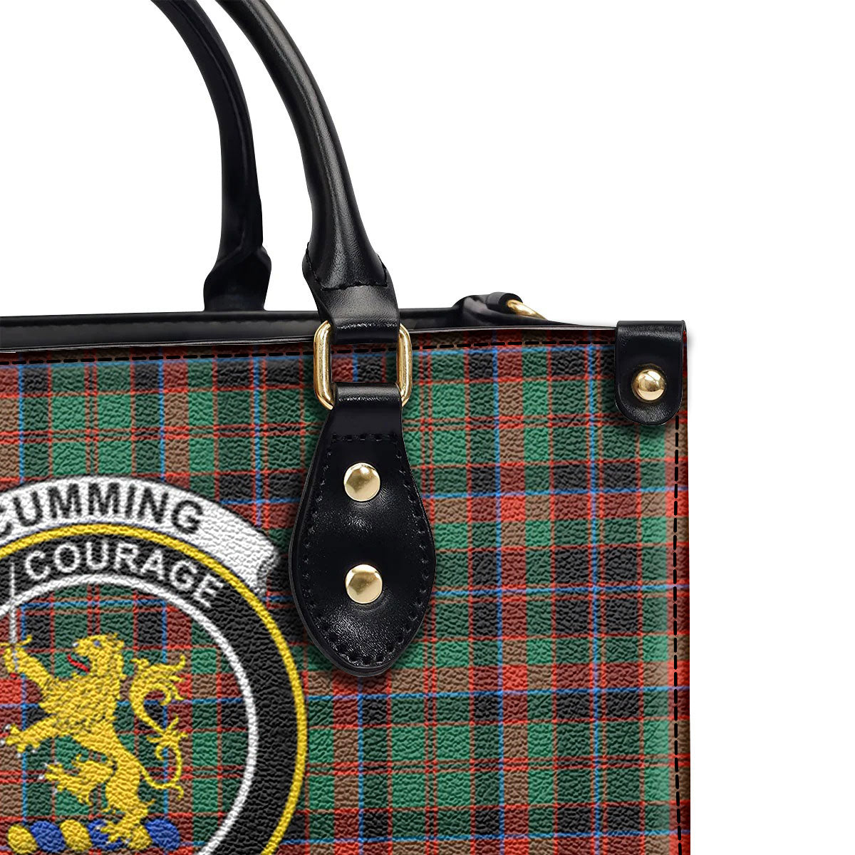 Cumming Hunting Ancient Tartan Crest Leather Handbag