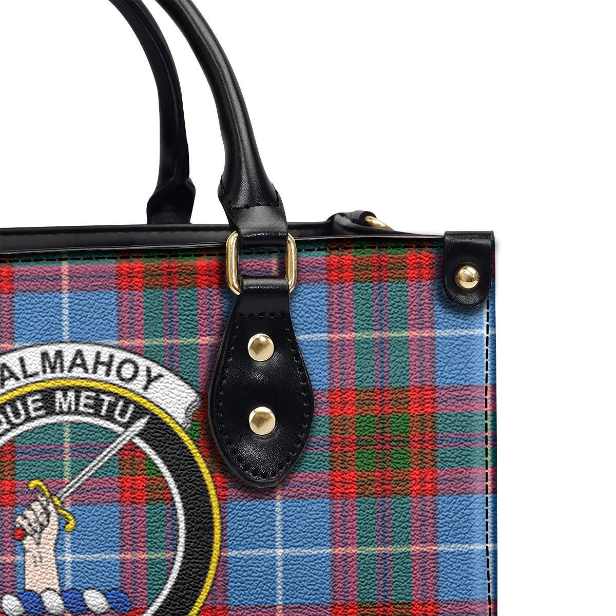 Dalmahoy Tartan Crest Leather Handbag