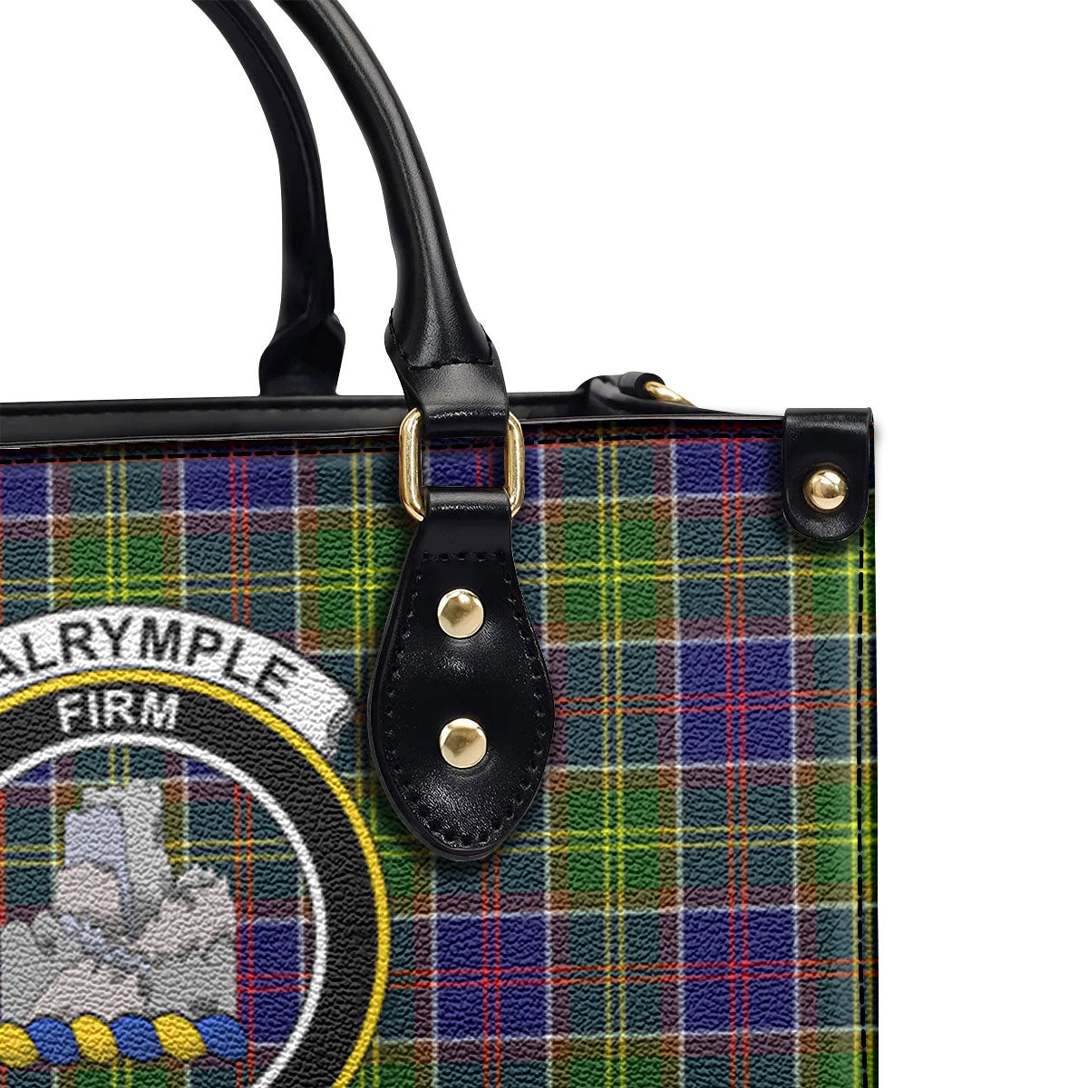 Dalrymple Tartan Crest Leather Handbag