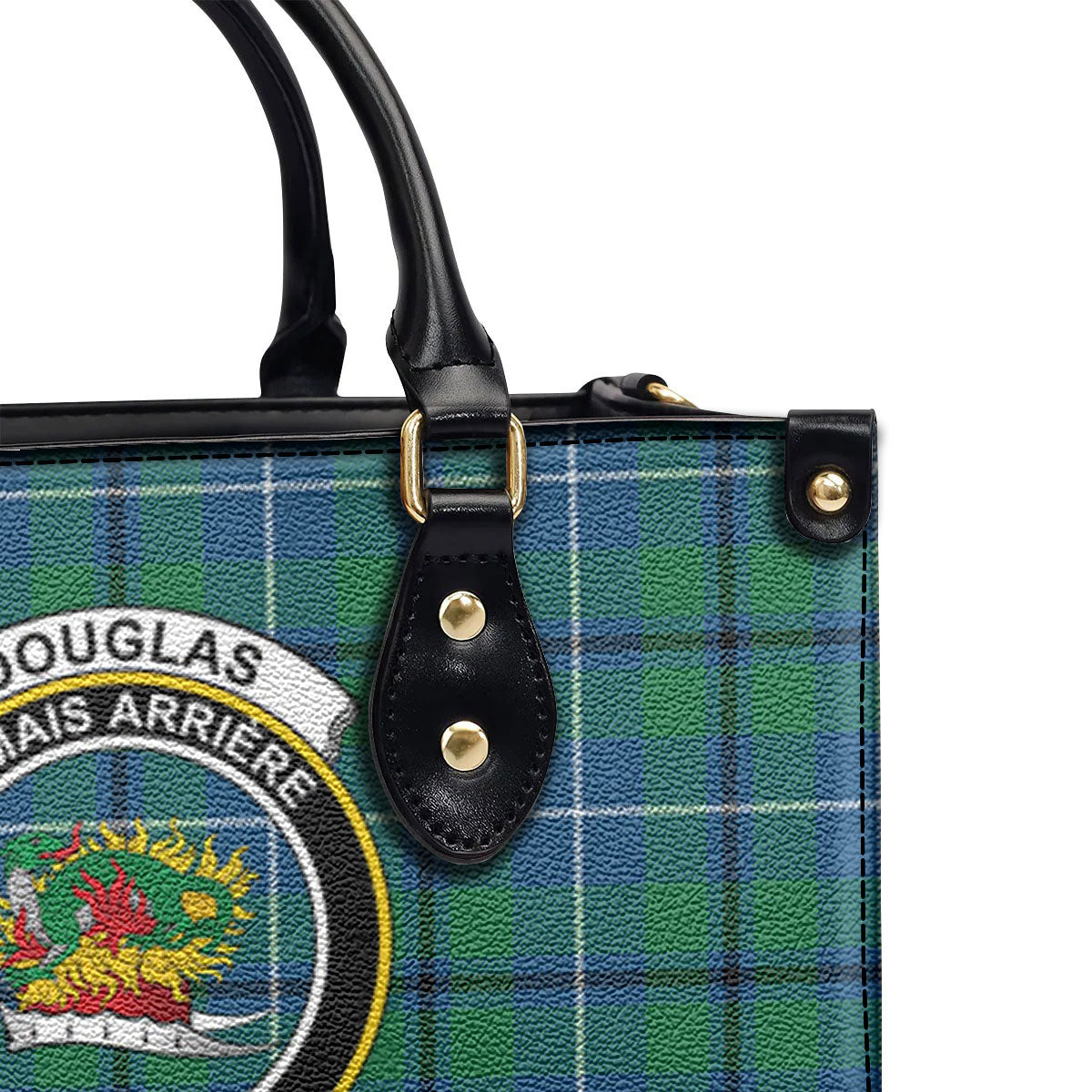 Douglas Ancient Tartan Crest Leather Handbag